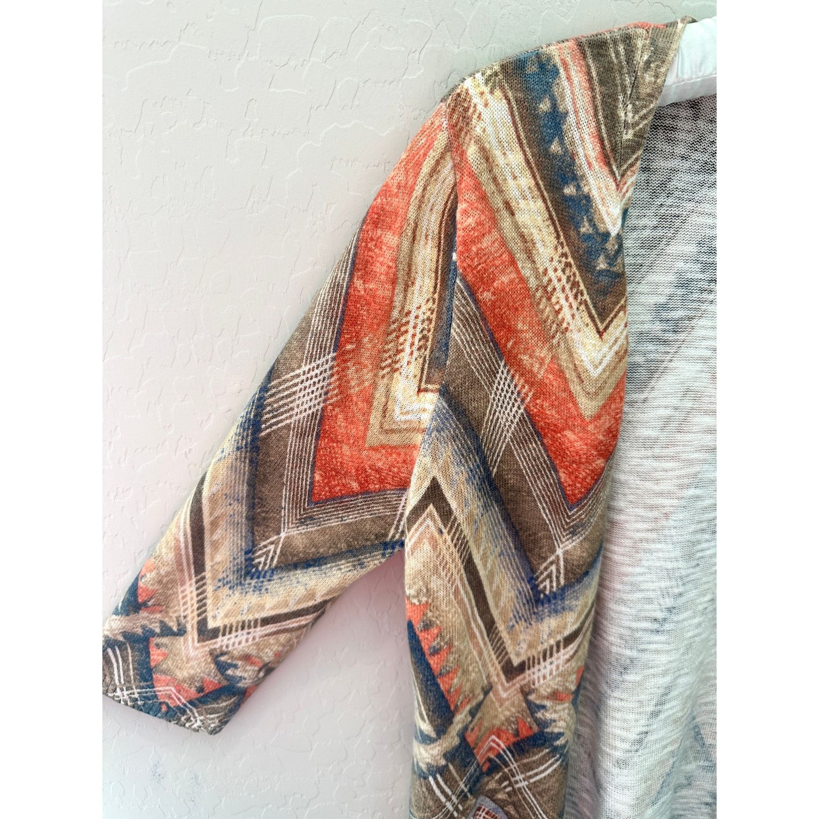 Chicos CHICOS Aztec Print Chevron Boho Open Front Cardigan Size M / US 6-8 / IT 42-44 - 3 Thumbnail