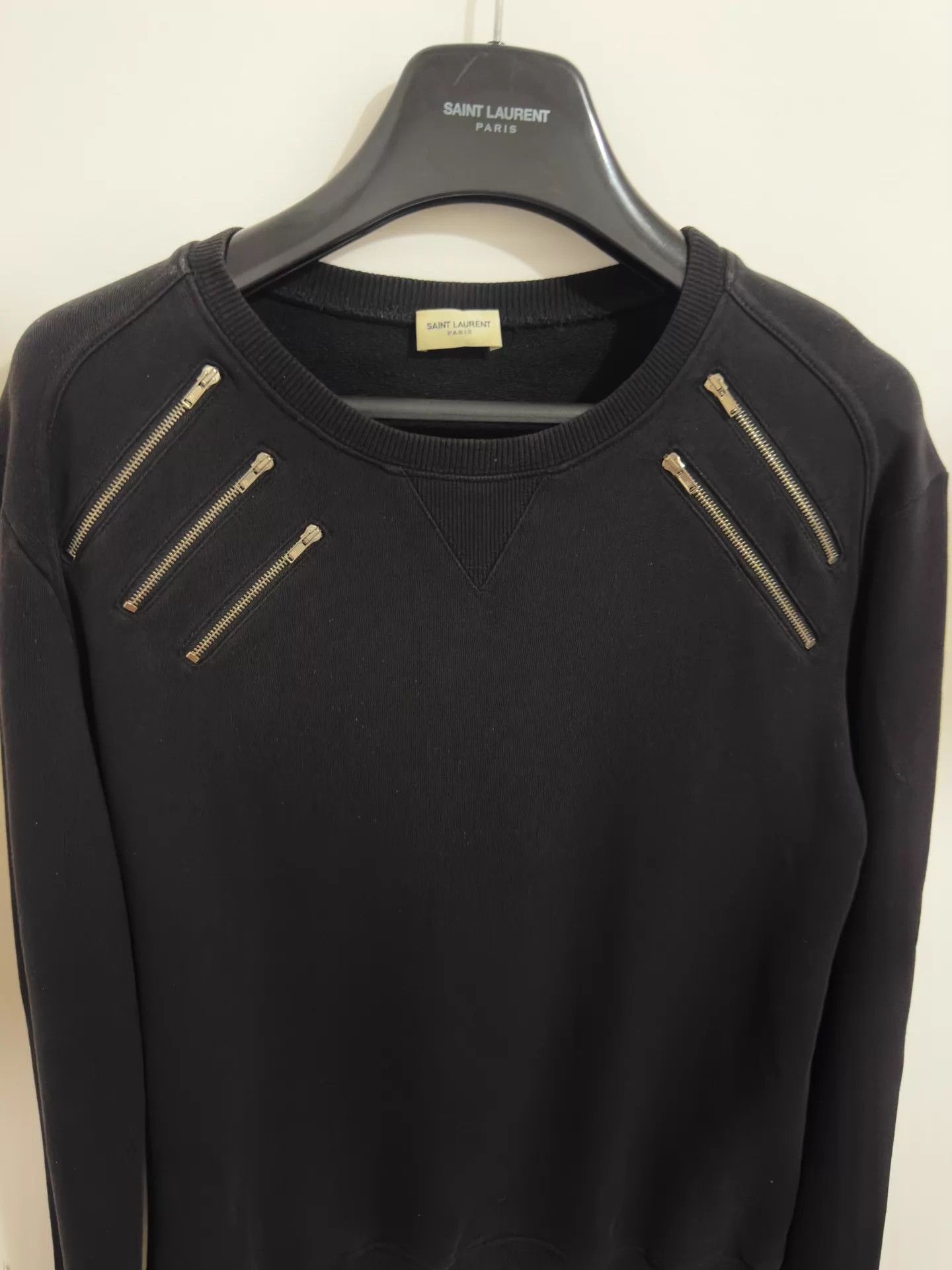 Saint Laurent Paris Saint Laurent 15fw five-zip crewneck sweatshirt black Size US M / EU 48-50 / 2 - 3 Thumbnail