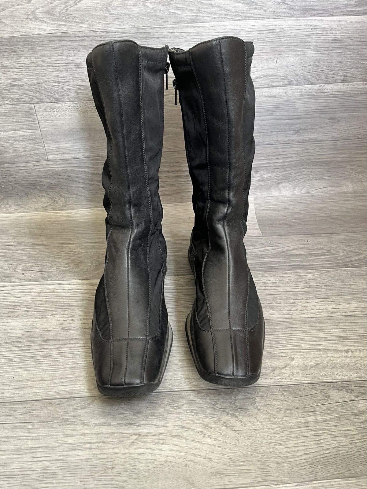 Prada Vintage 90s Prada nylon linea rossa boxing knee high boots Size US 8 / EU 41 - 2 Thumbnail
