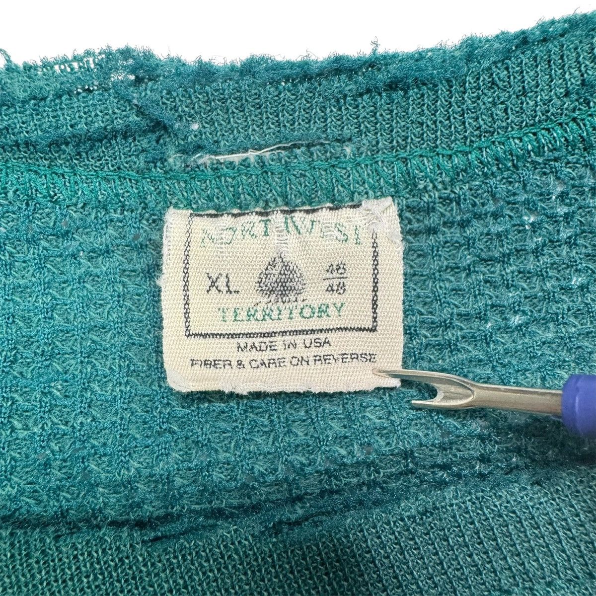 Vintage VINTAGE 70'S THRASHED FADED GREEN THERMAL Size US XL / EU 56 / 4 - 6 Thumbnail