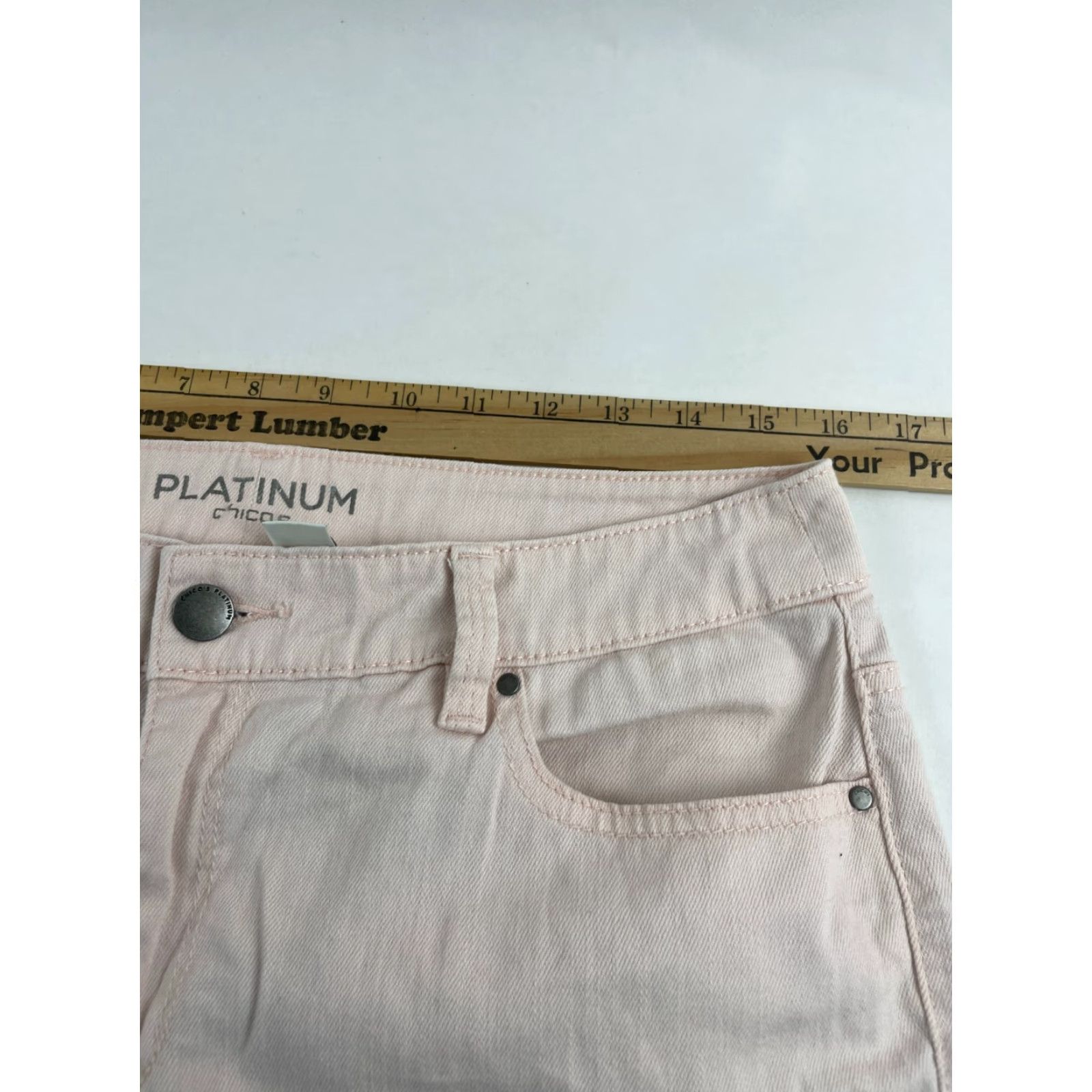 Vintage Chico's Platinum Jeans Women's Size 1 Denim Pants Light Wash High Rise Pockets Size 25" / US 0 / IT 36 - 4 Thumbnail