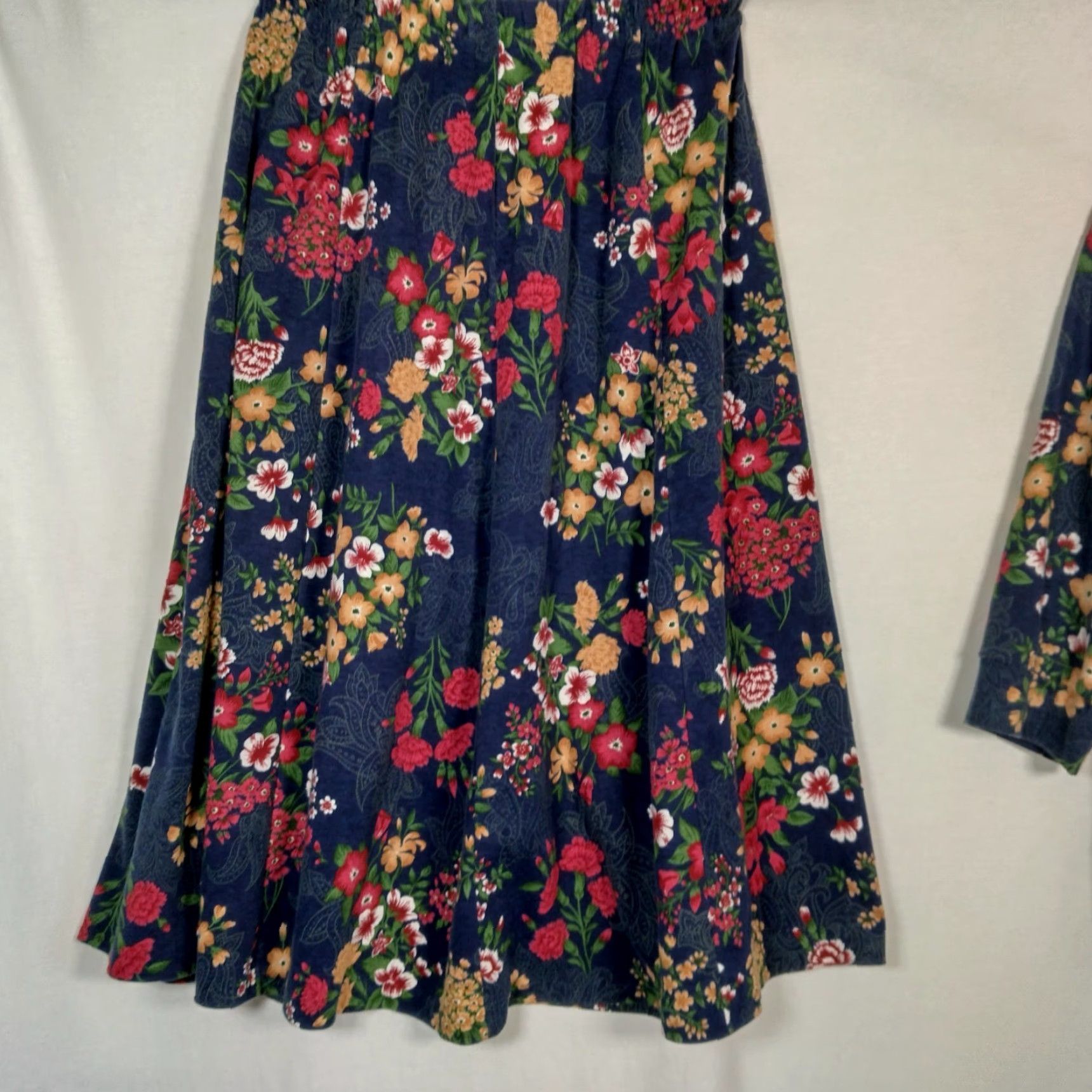 Vintage Vintage Large Skirt And Shirt Knit Outfit Set Blue Floral Cottagecore Soft USA Daywear Size L / US 10 / IT 46 - 5 Thumbnail