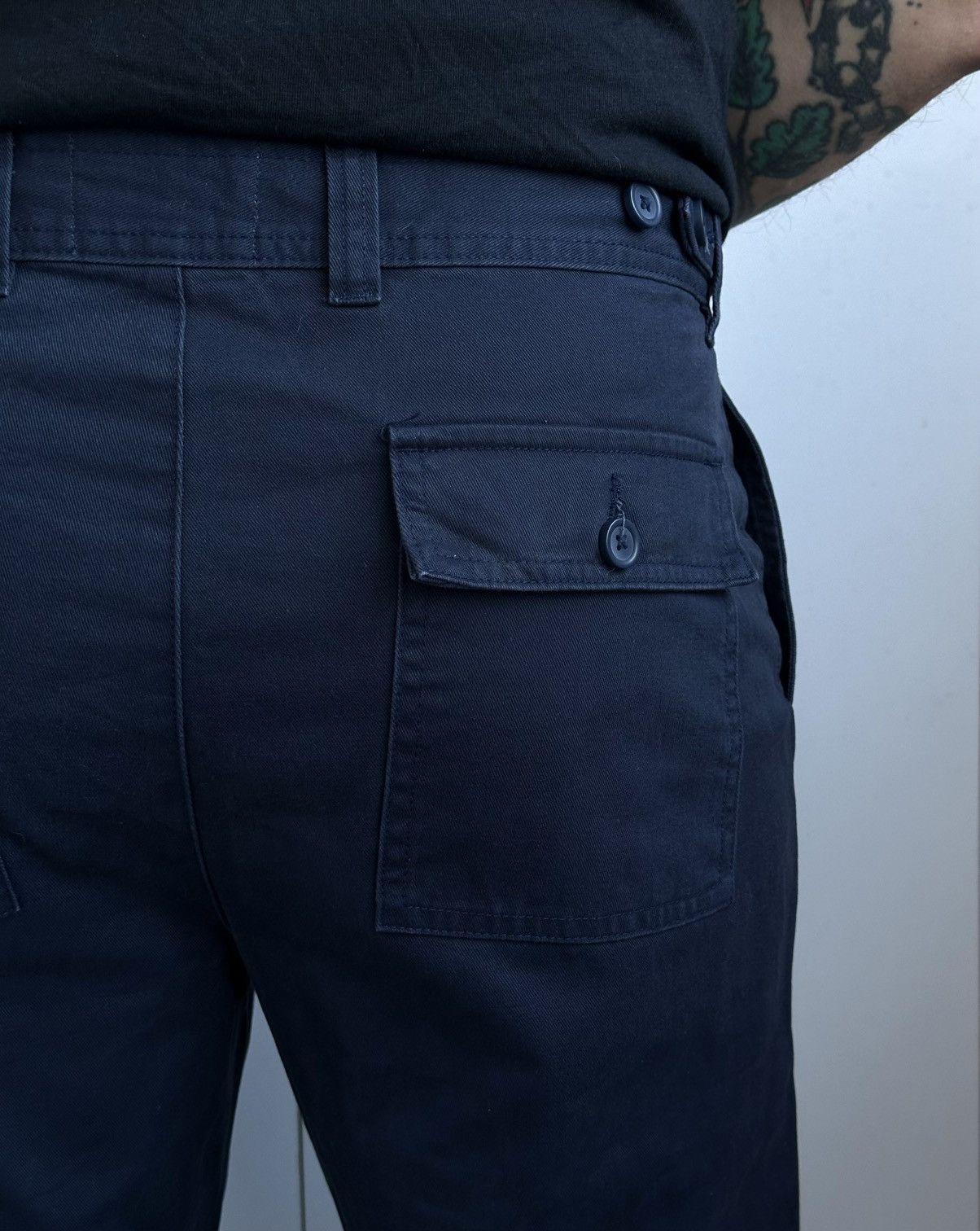 Folk Folk Mens Navy Blue Cotton Trousers Casual Workwear Pants Size US 34 / EU 50 - 5 Thumbnail