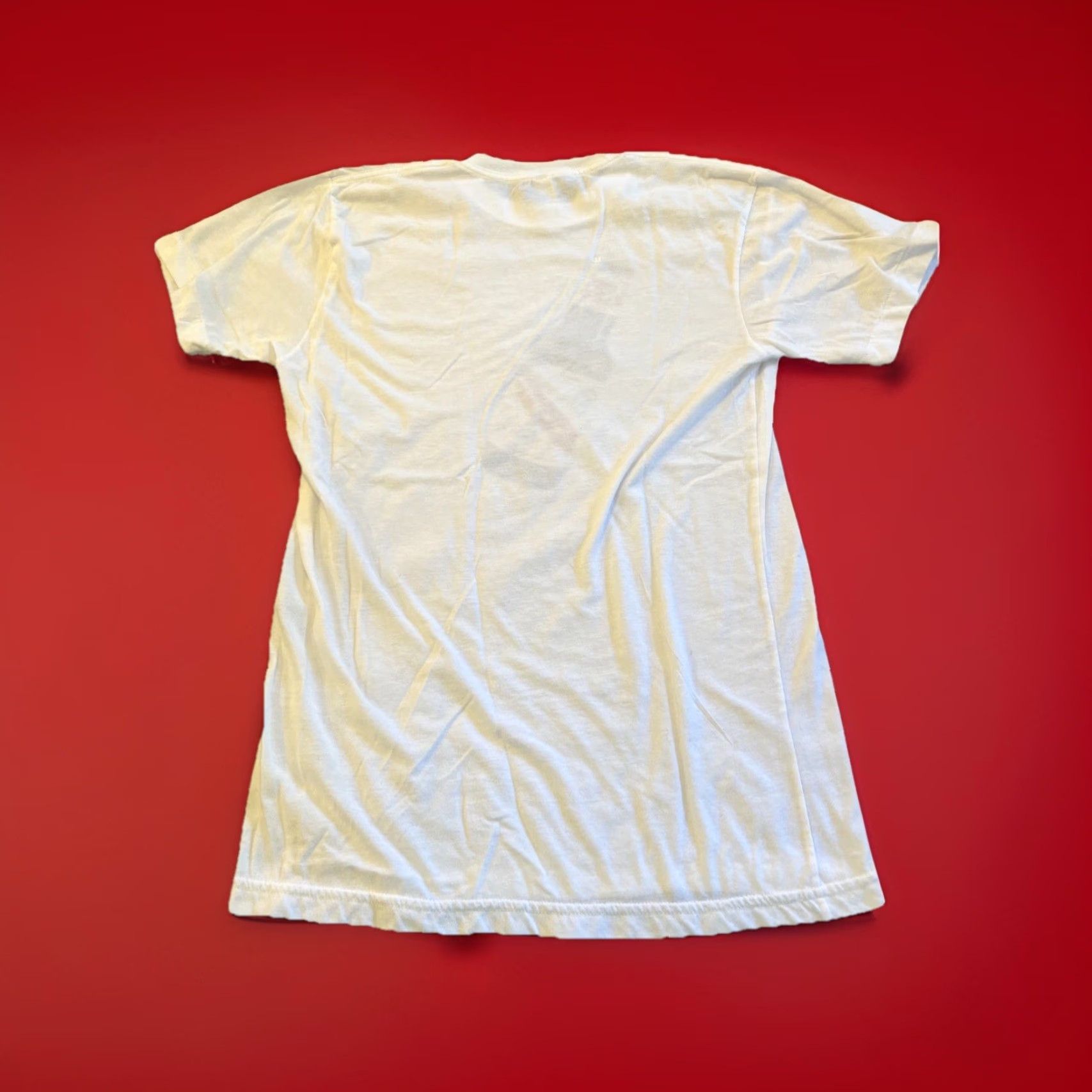 American Apparel VINTAGE American Apparel Shirt Womens Size S White Karl Lagerfeld Red Stripe Jamaican Beer Spoof 80s 90s Limited Edition Crew Neck Short Sleeve Casual Size S / US 4 / IT 40 - 6 Thumbnail