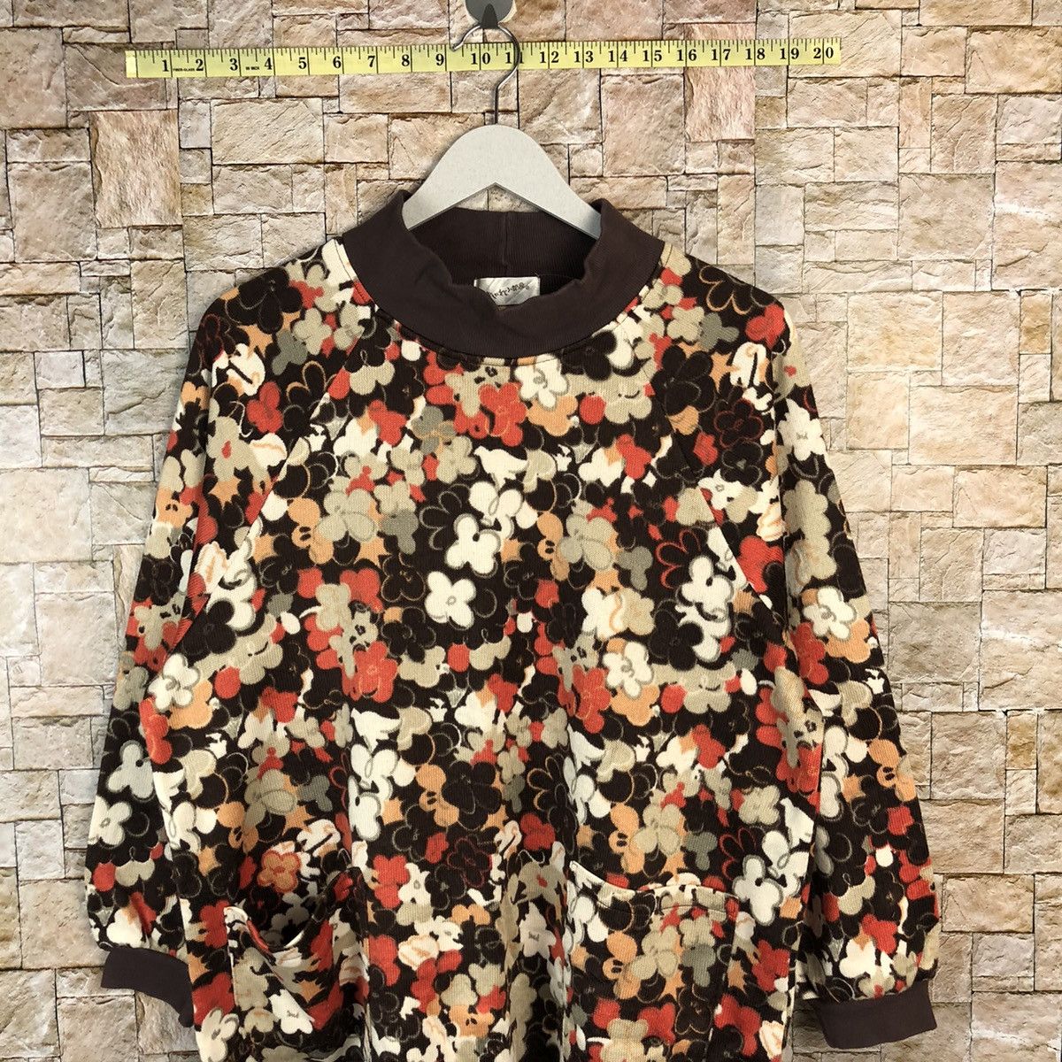 Homespun Knitwear × Japanese Brand × Vintage Japanese Brand vintage art flower Brown Knitwear #A1104 Size L / US 10 / IT 46 - 2 Thumbnail
