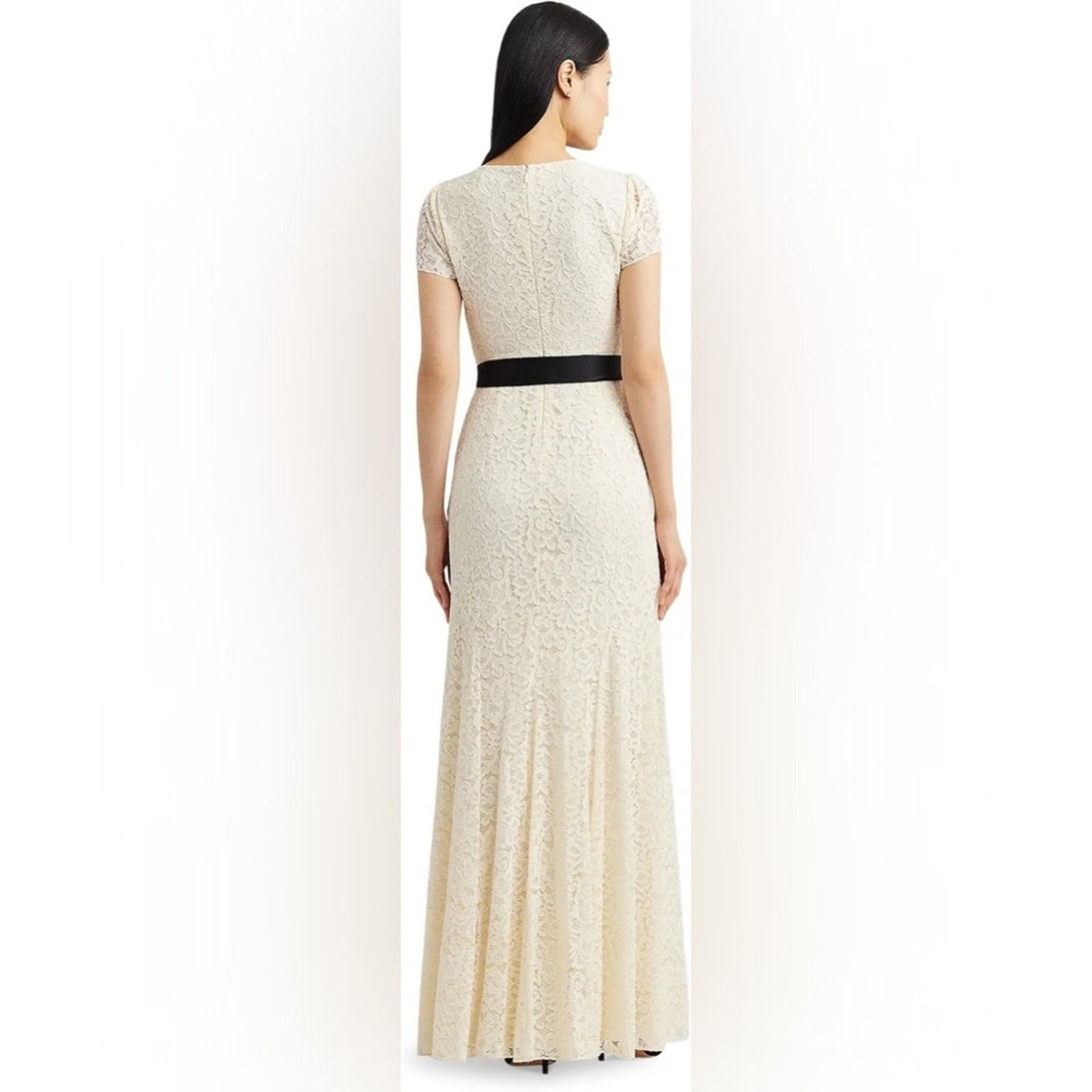 Ralph Lauren Ralph Lauren Belted Floral Lace Maxi Gown White 18 Size XXL / US 16-18 / IT 52-54 - 3 Thumbnail