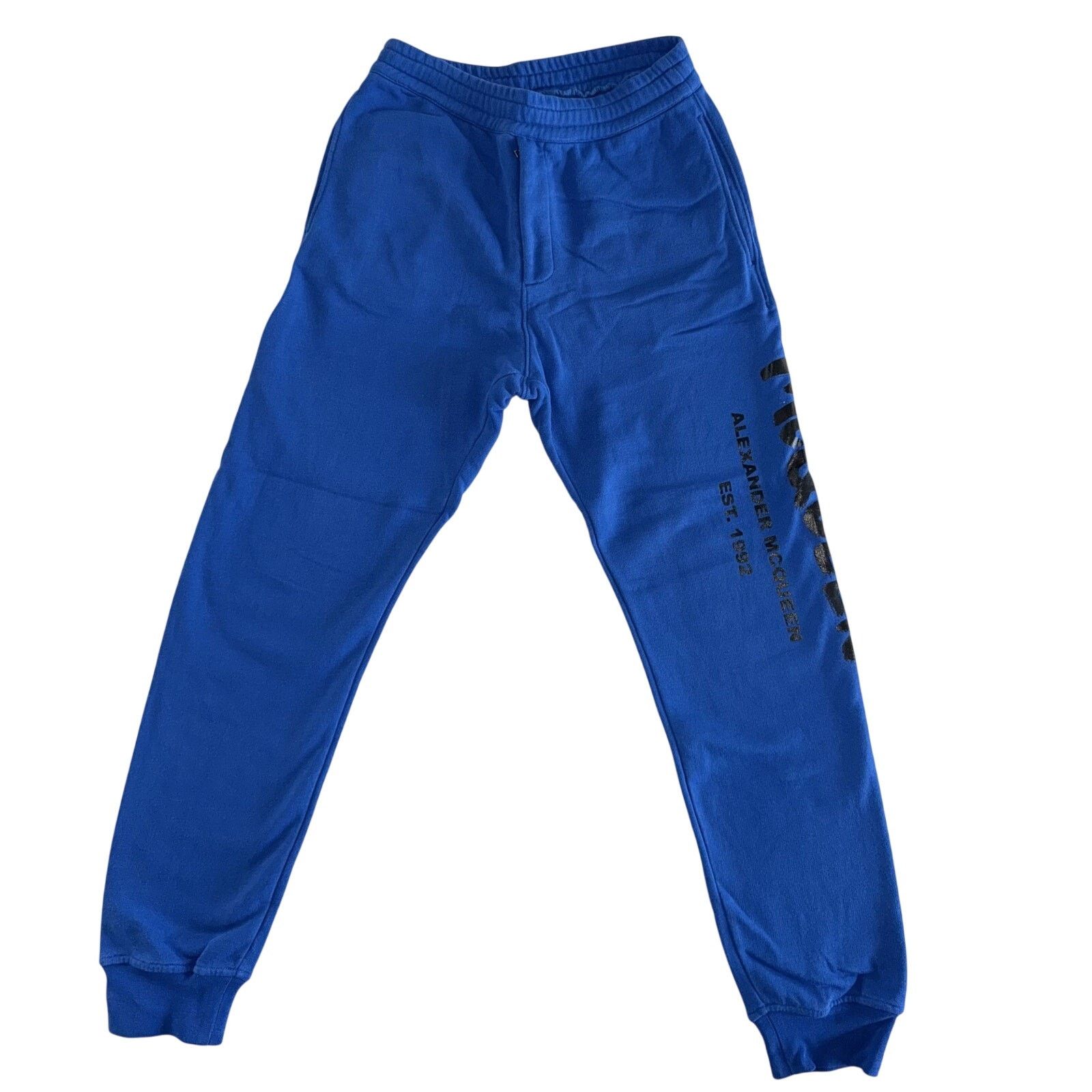 Alexander McQueen Alexander McQueen Graffiti Logo Print Royal Blue Sweatpants Size US 30 / EU 46 - 1 Thumbnail