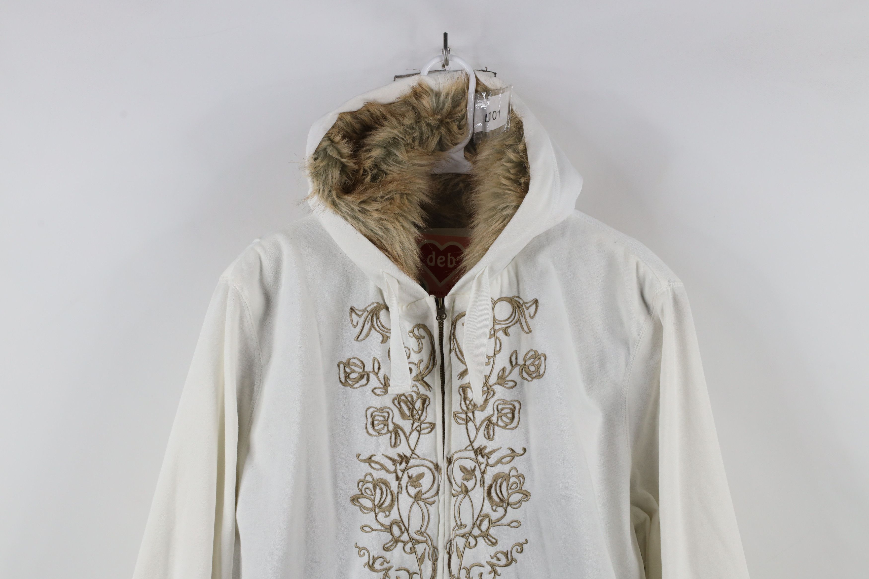 Vintage Vintage Y2K Baby Doll Fleece Lined Flower Tribal Hoodie Size 3XL / US 20-22 - 2 Thumbnail