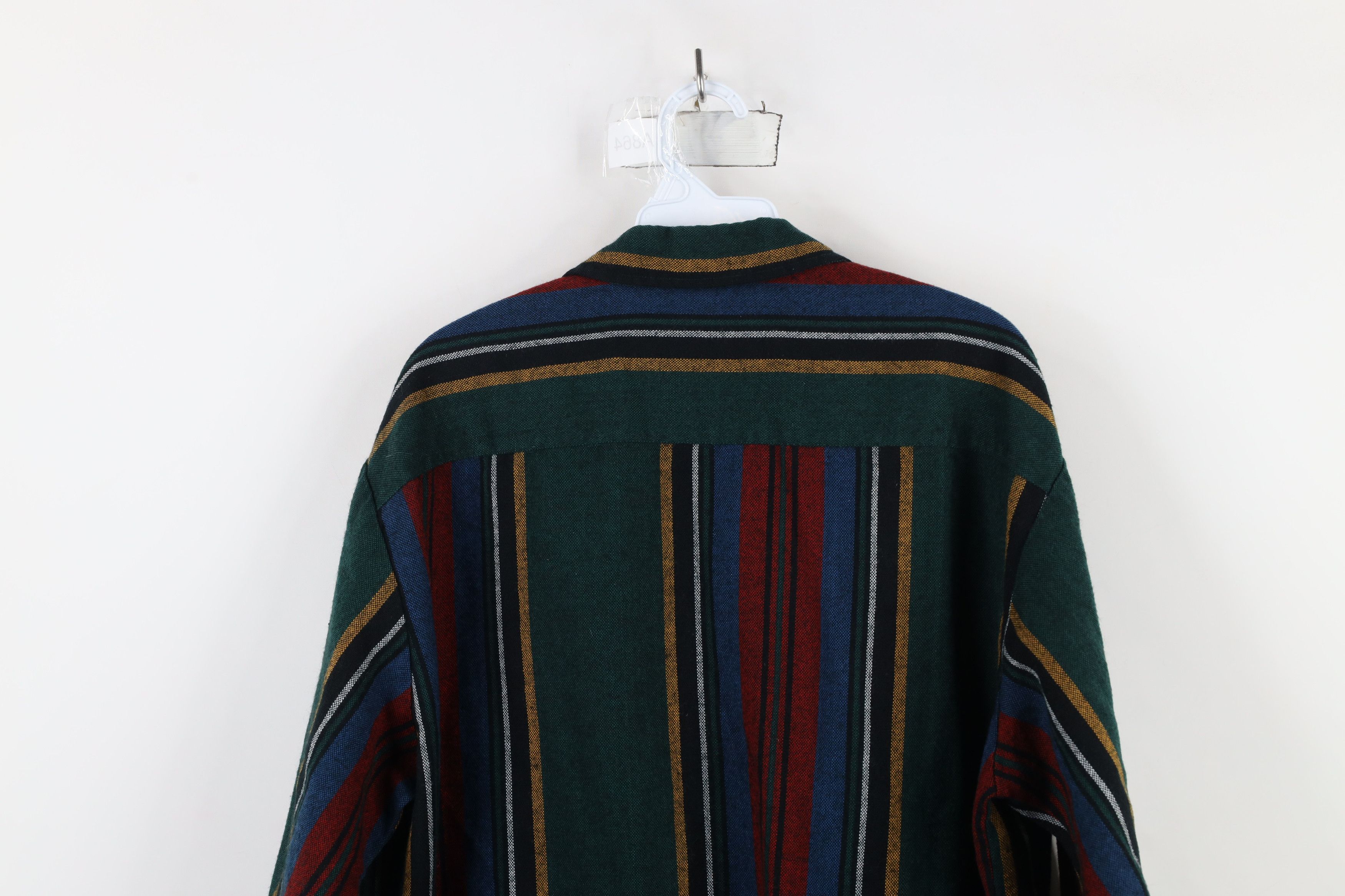 Vintage Vintage 90s Streetwear Rainbow Striped Knit Button Shirt Size US L / EU 52-54 / 3 - 11 Thumbnail