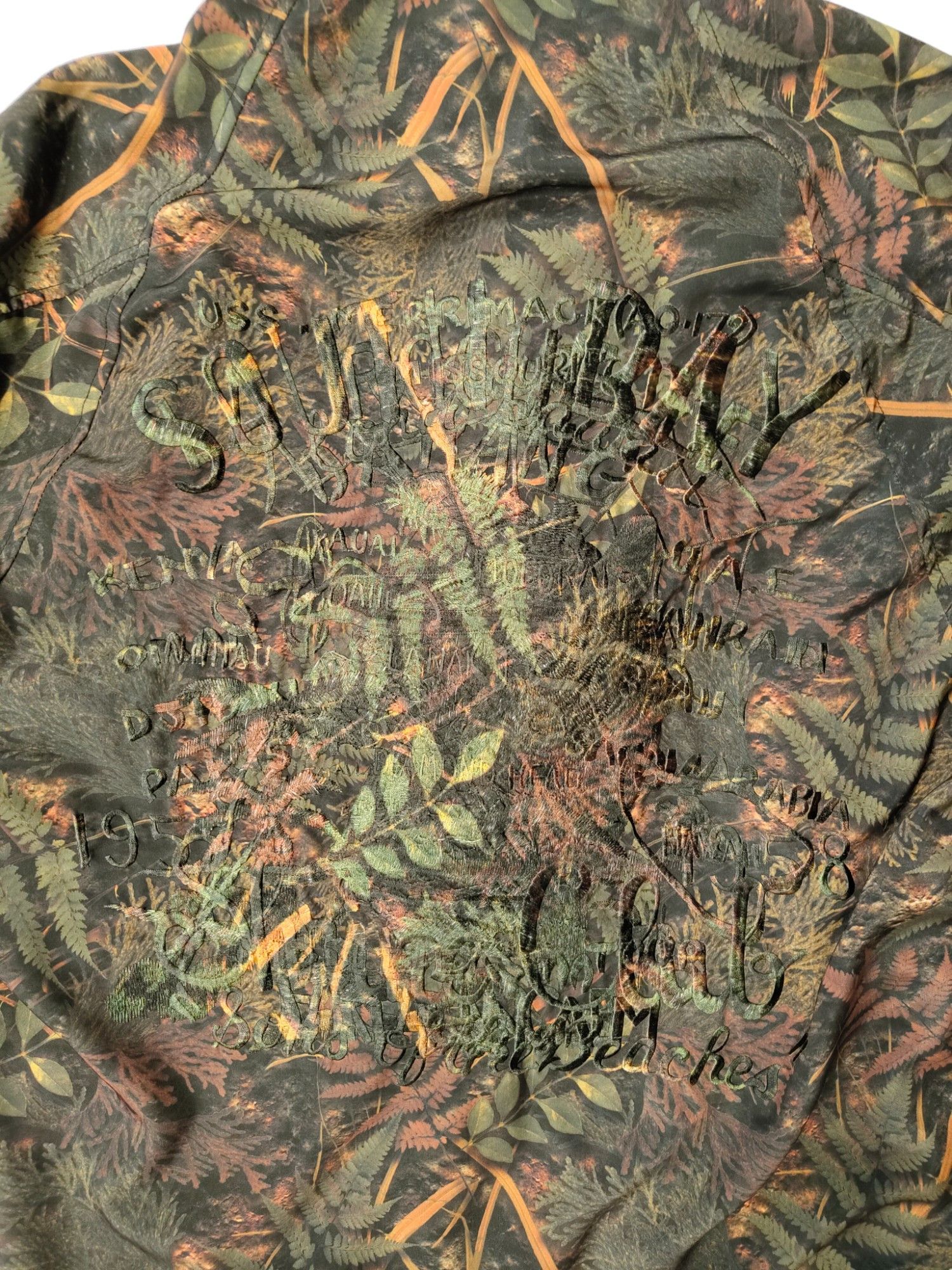 Doublet Dark Olive Autumn Leaves Print Button Up Zip Up Jacket Size US L / EU 52-54 / 3 - 4 Thumbnail