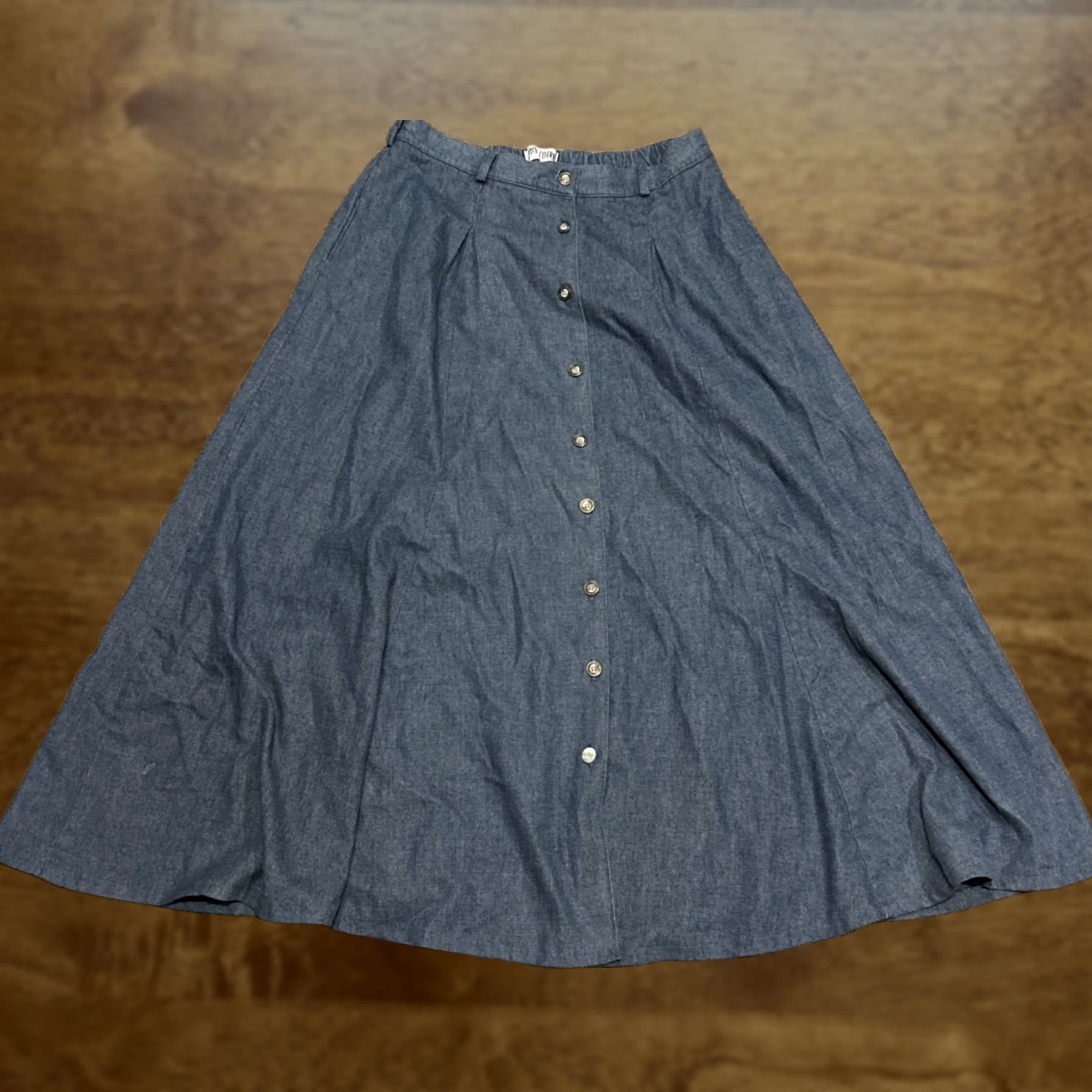 Gotcha VTG Gotcha Covered Denim Pleated Skirt Womens 14 Blue Button Up A22 Size 36" / US 14 / IT 50 - 1 Thumbnail