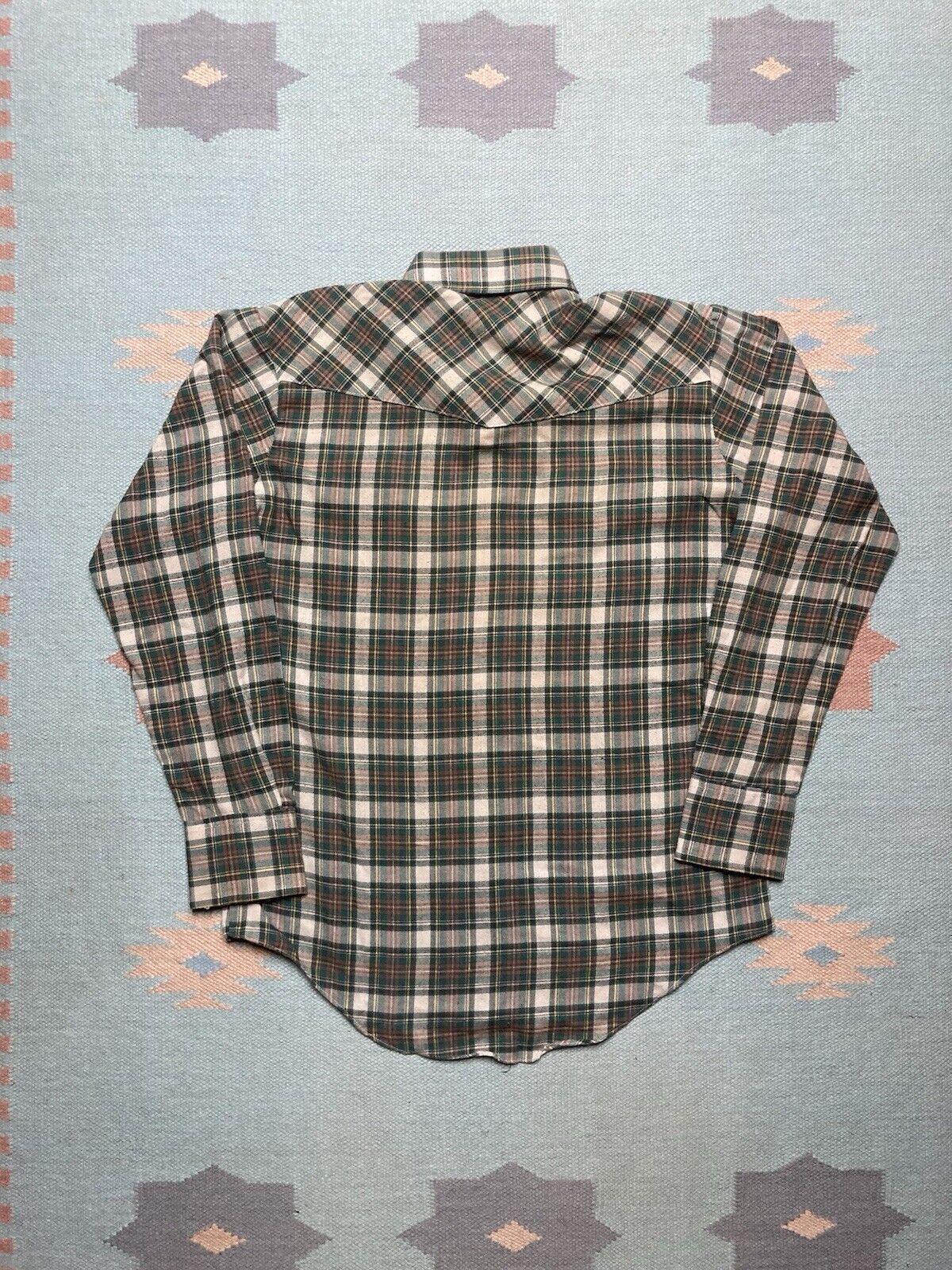 Vintage 70s flannel shirt campus Pearl snap western cowboy medium Size US M / EU 48-50 / 2 - 5 Thumbnail