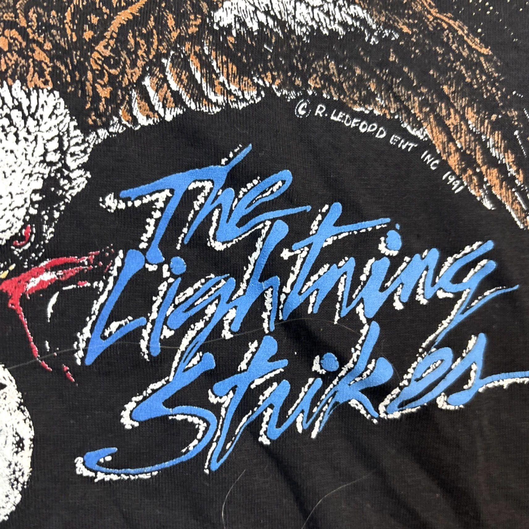 Vintage VINTAGE Miller T Shirt Desert Storm Graphic Eagle The lightning Strikes Large Mens L Black 90s Military Size US L / EU 52-54 / 3 - 4 Thumbnail
