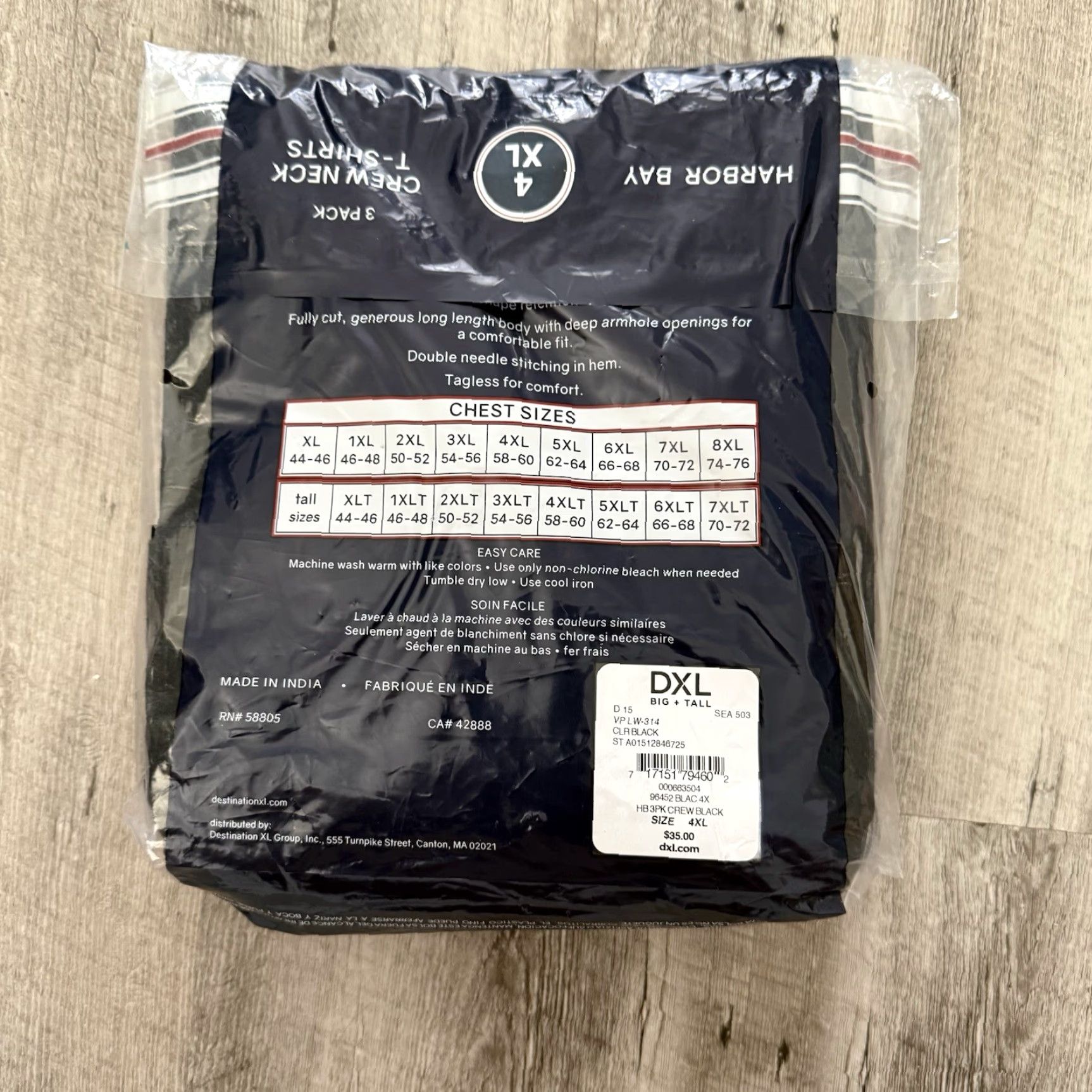 Vintage HB Harbor Bay Black Crew Neck T-Shirts Mens 4XL 2 Pack 100% Cotton | Big & Tall Size US XXL / EU 58 / 5 - 4 Thumbnail