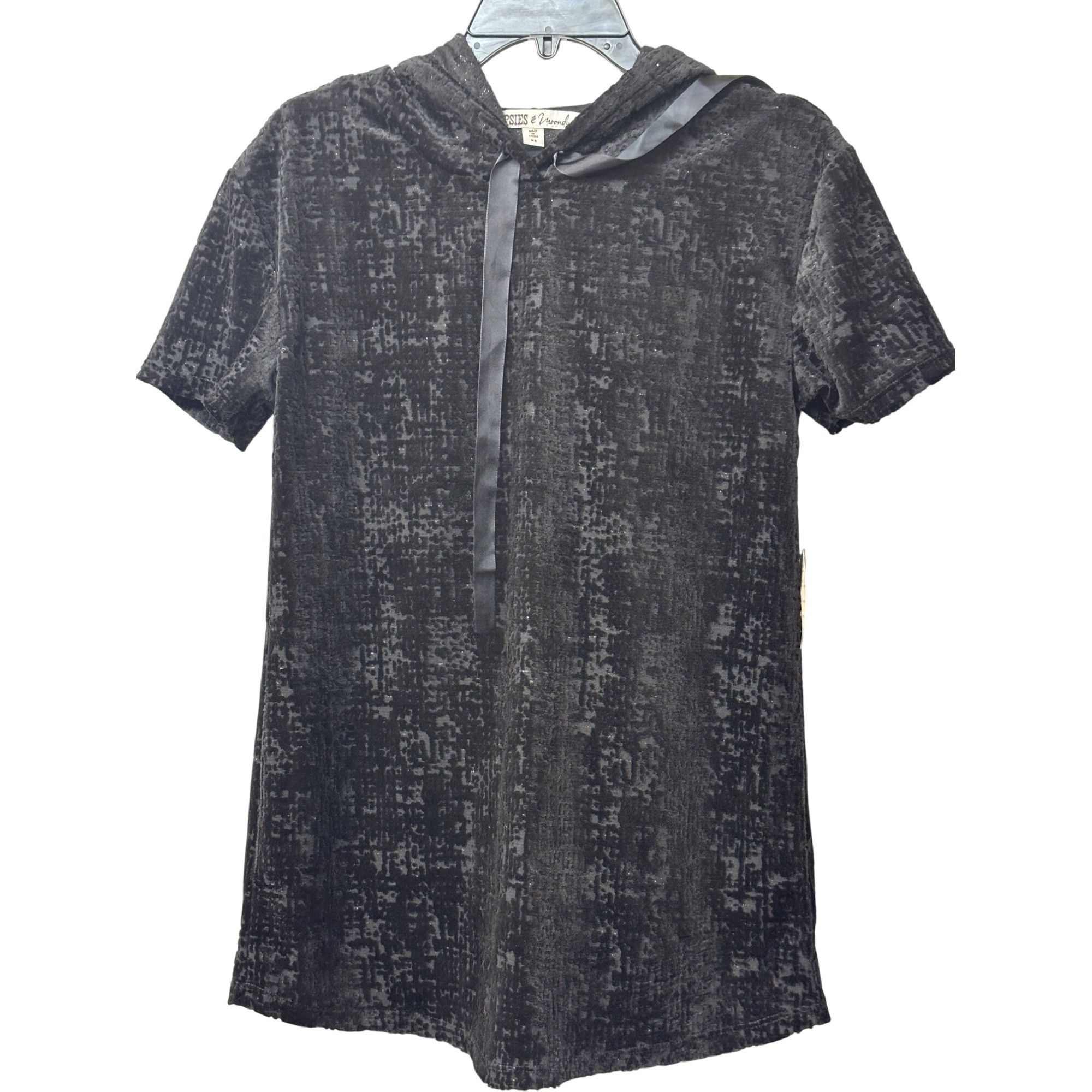 Other Gypsies & Moondust Juniors' Burnout Velvet Hooded Tunic, Bl Size XS / US 0-2 / IT 36-38 - 4 Thumbnail