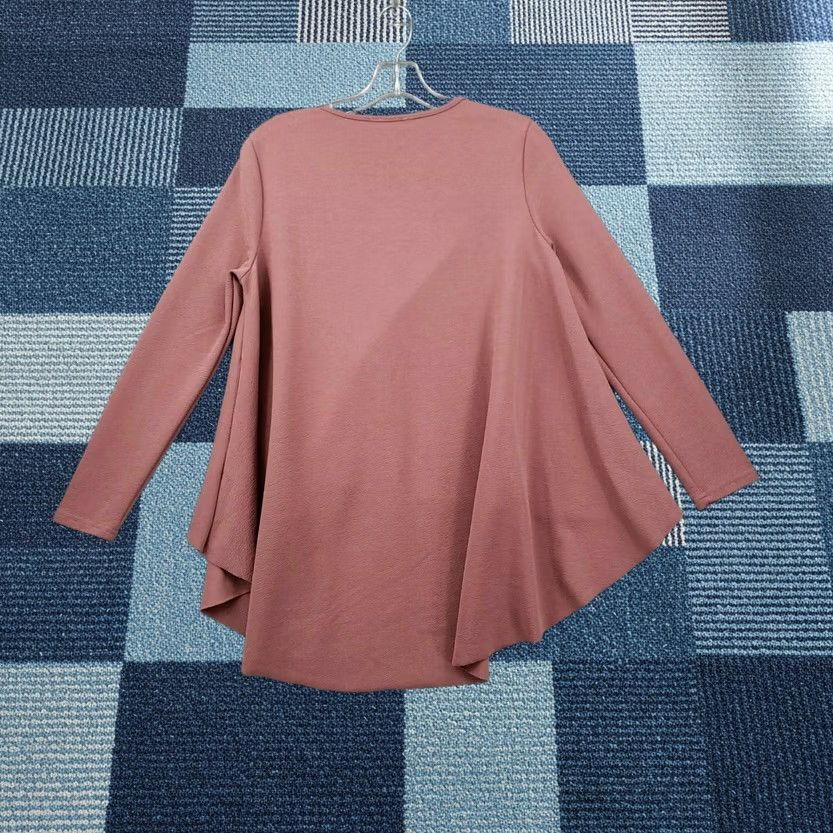 Shein SheIn Blouse Shirt Tunic Oversized Brown Womens S Small Knit Polyester Long Sleeve Round Neck Casual Pattern Solid Hairline? Size S / US 4 / IT 40 - 1 Thumbnail