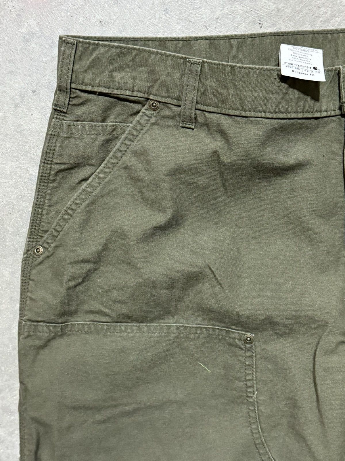 Carhartt × Vintage Green Carhartt Double Knee Jeans workwear Size US 42 / EU 58 - 2 Thumbnail