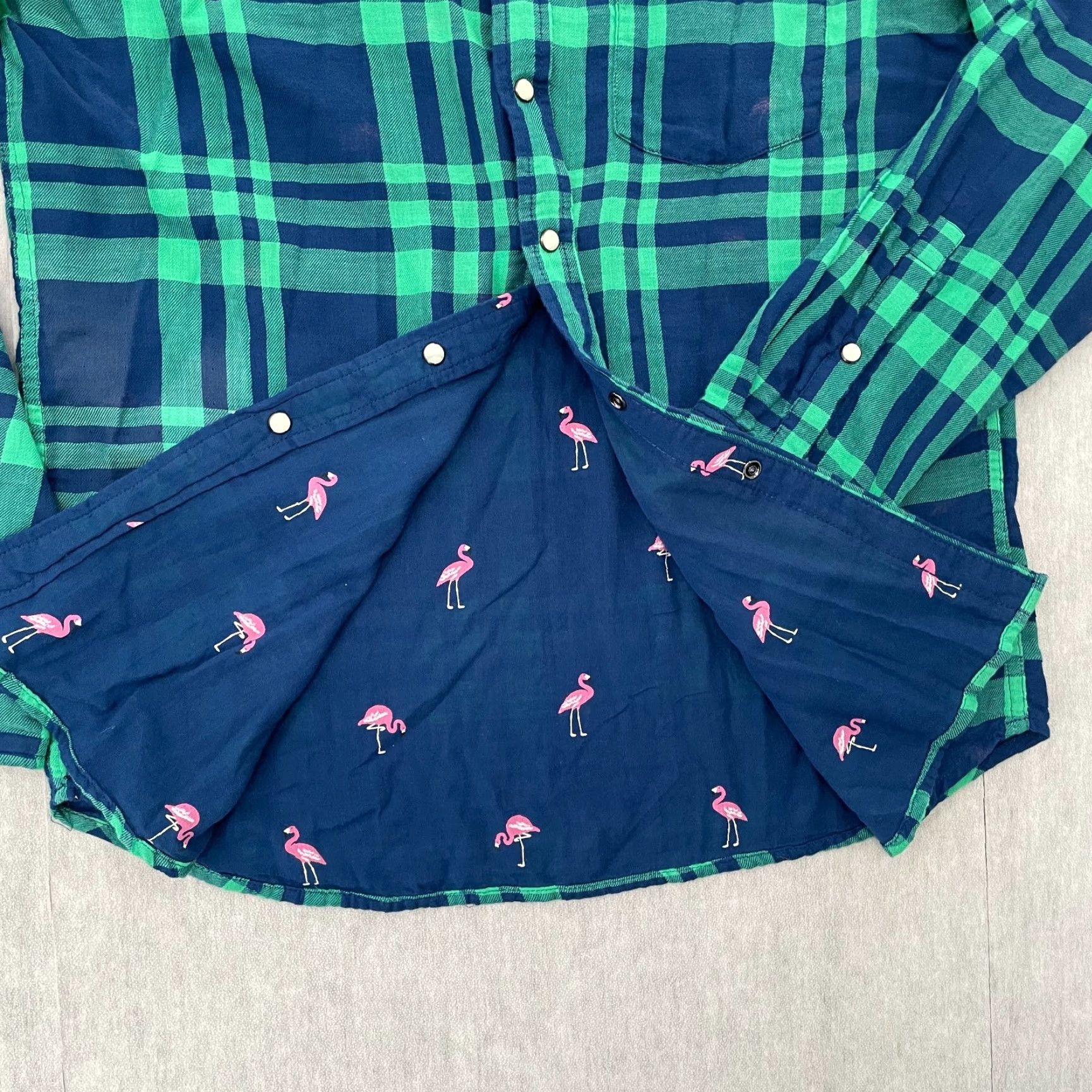 Chubbies Chubbies Shirt Adult Large Green Blue Button Up Reversible Flip It & Reverse It Shirt Mens Plaid Casual Size US L / EU 52-54 / 3 - 5 Thumbnail