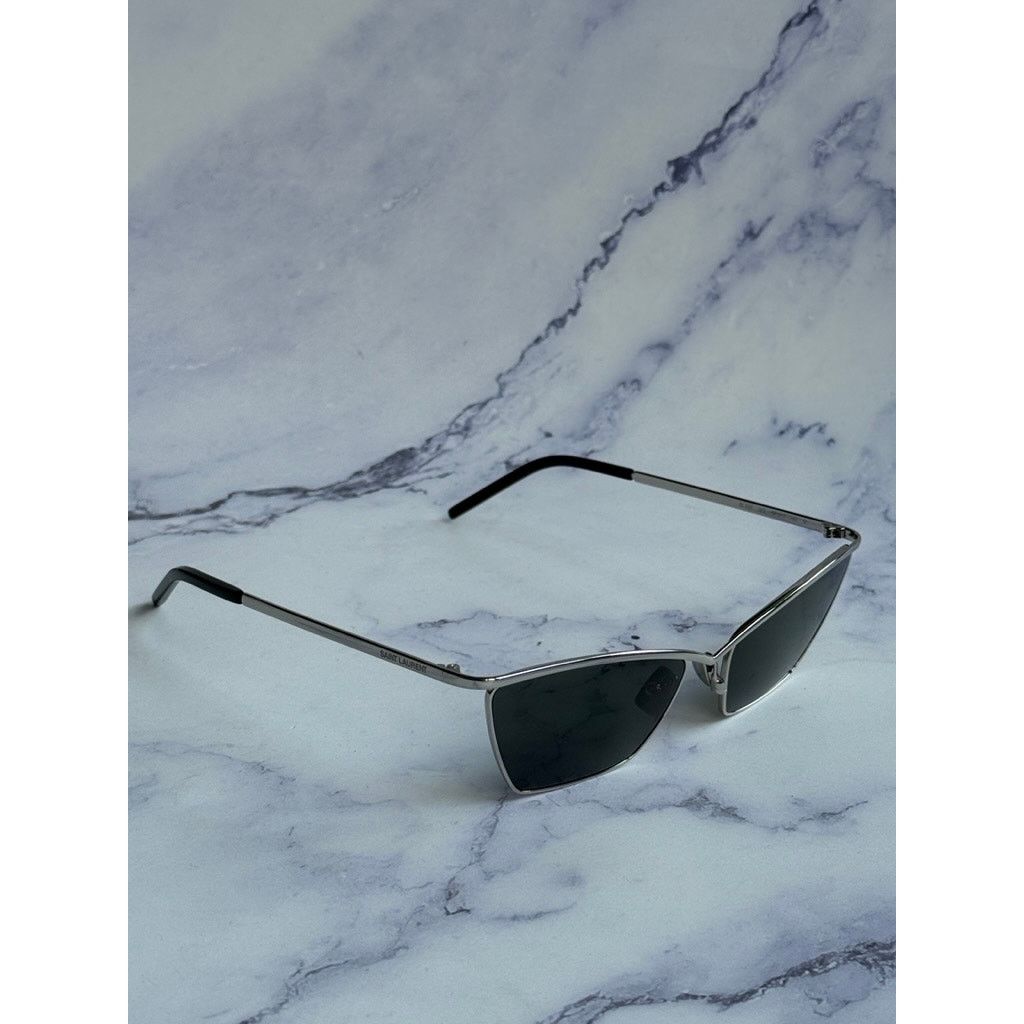 Saint Laurent Paris NEW Saint Laurent SL637 Cat Eye Sunglasses in Silver Metal Size ONE SIZE - 6 Thumbnail