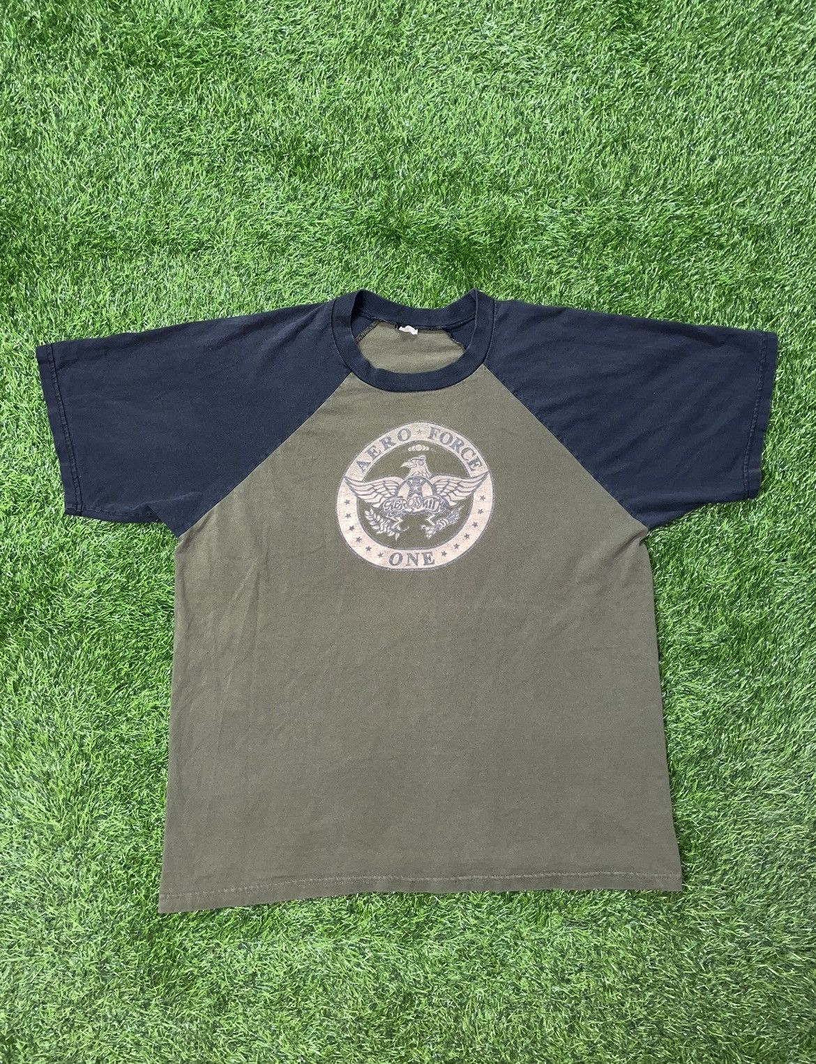 Aerosmith × Vintage Vintage 90s Aerosmith Aero Force One Raglan T-Shirt Size L Size US L / EU 52-54 / 3 - 1 Thumbnail