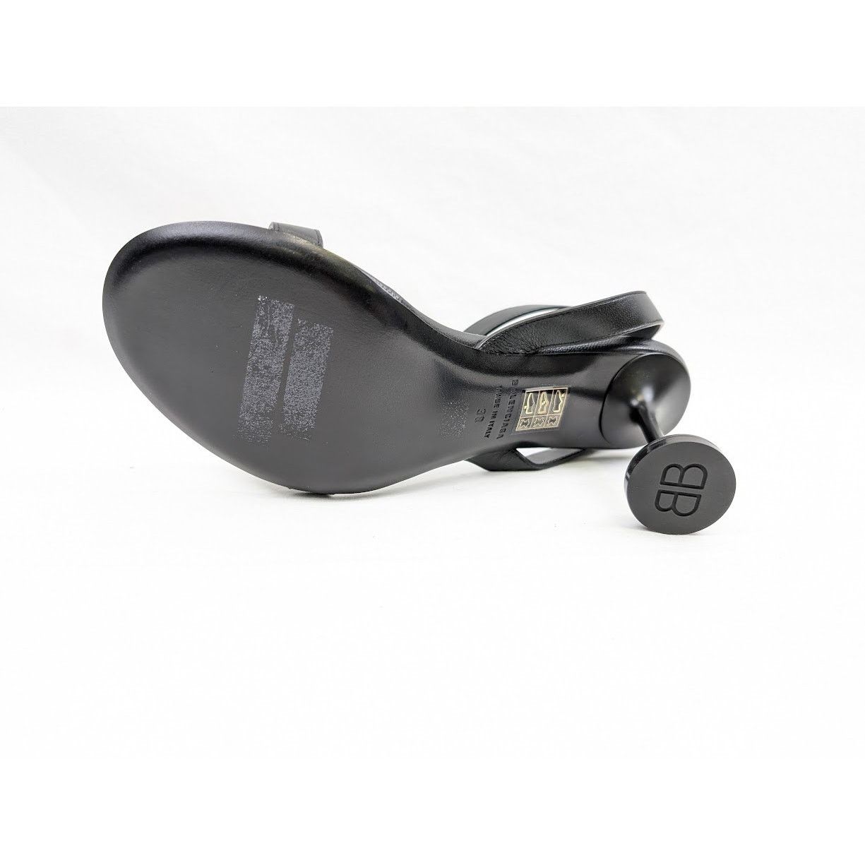 Balenciaga o1rshd1 Afterhour Logo 90 Sandals in Black/White Size US 8 / IT 38 - 12 Thumbnail