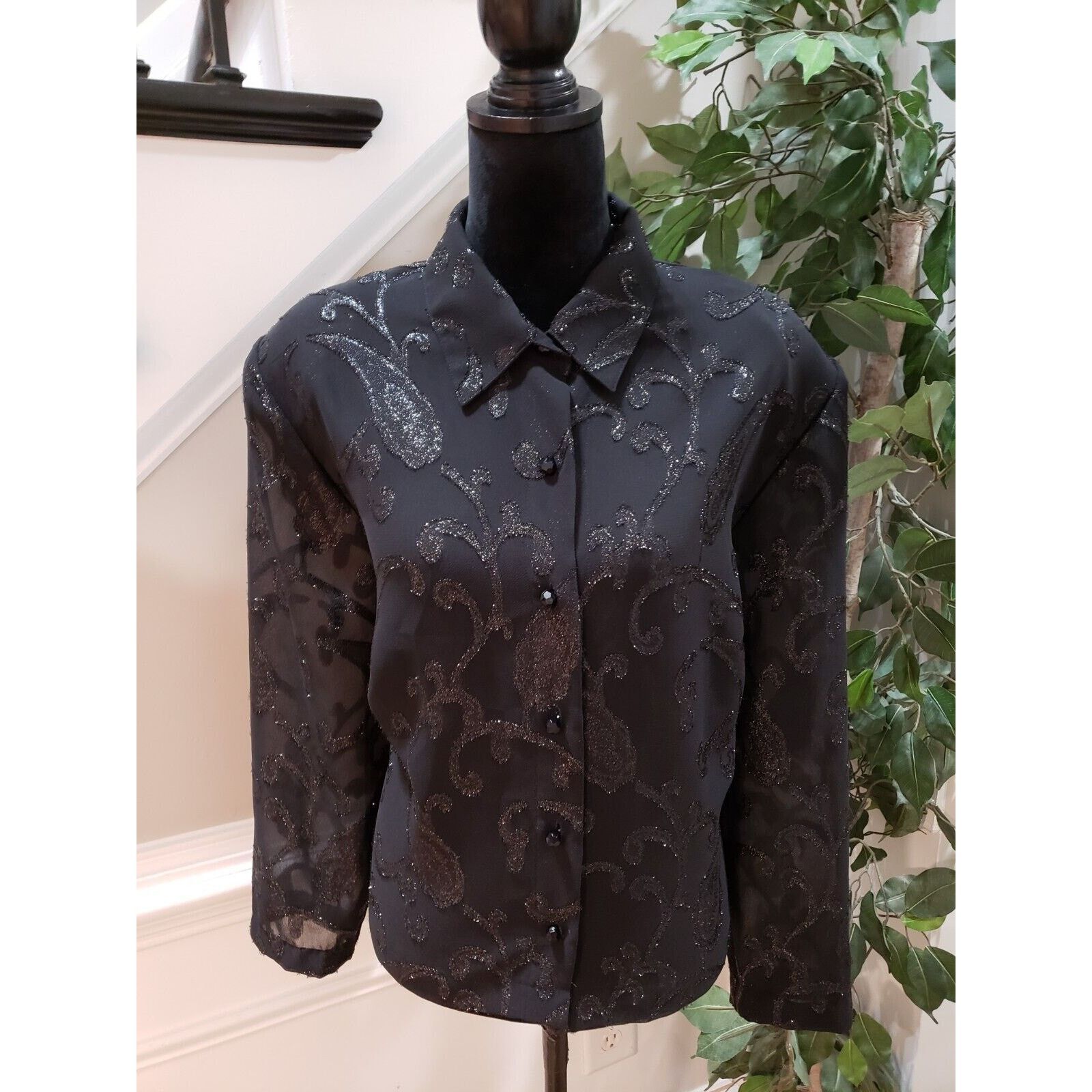 Other Women's Polyester Collared Casual Button Down Shirt Size 2X Size XXL / US 16-18 / IT 52-54 - 9 Thumbnail