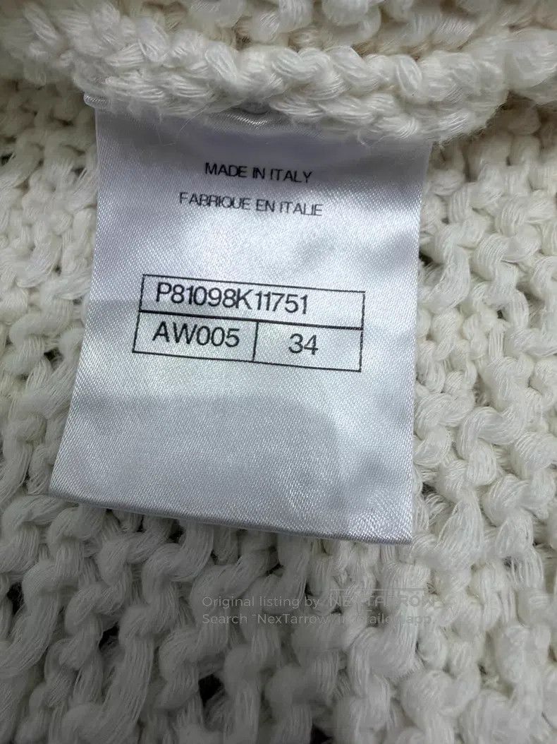 Chanel Chanel Short knitted sweater with white irregular hem Size XXS / US 00 / IT 34 - 5 Thumbnail