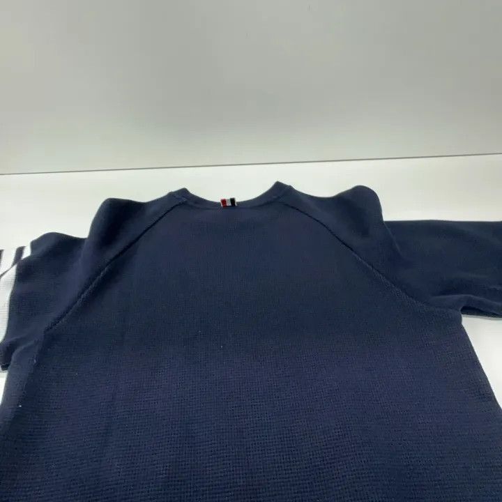 Thom Browne Thom Browne Navy Crewneck Sweatshirt with Stripes -2507 Size US M / EU 48-50 / 2 - 9 Thumbnail