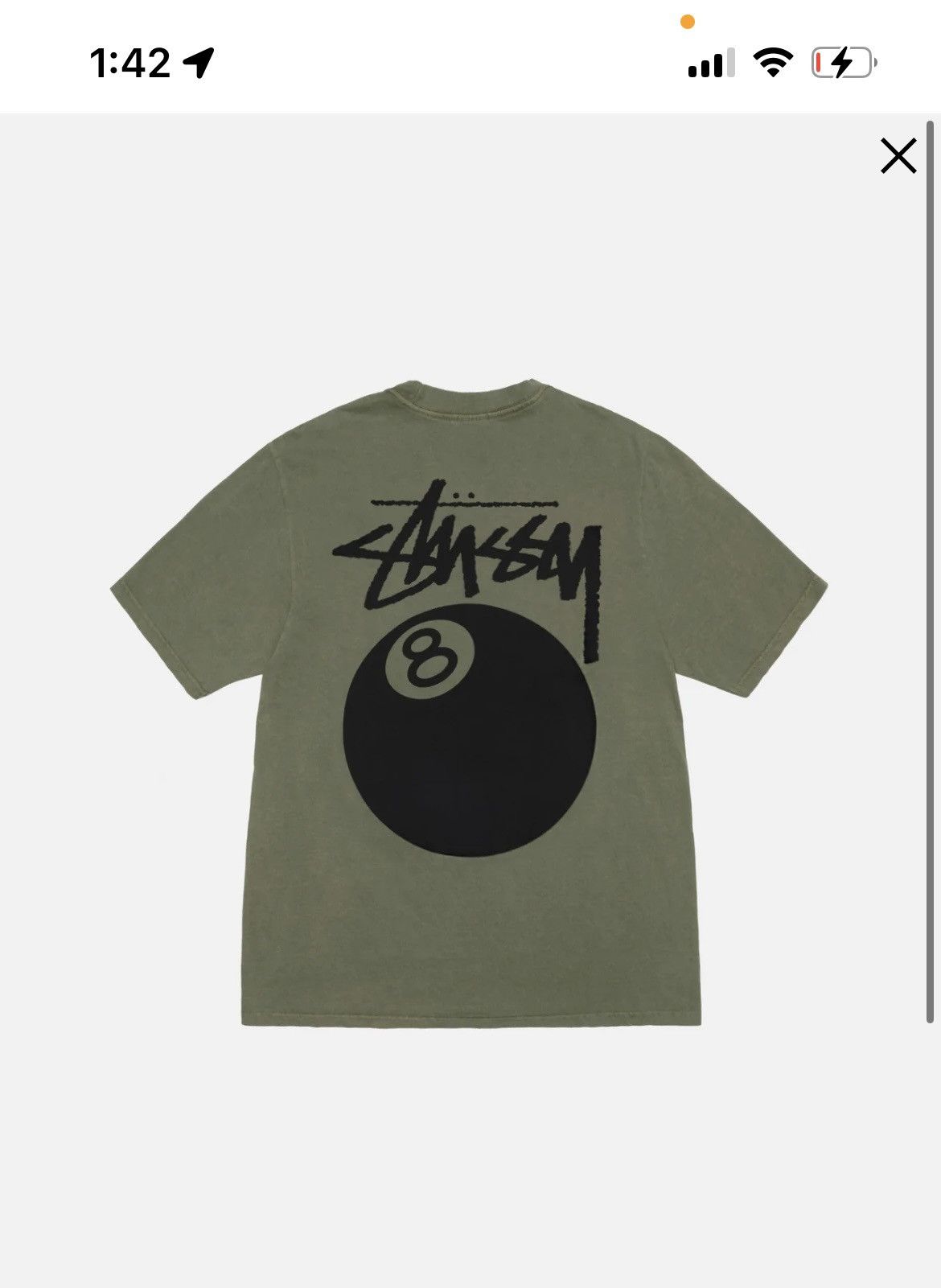 image of Stussy 8 Ball Tee in Olive, Men's (Size XL)