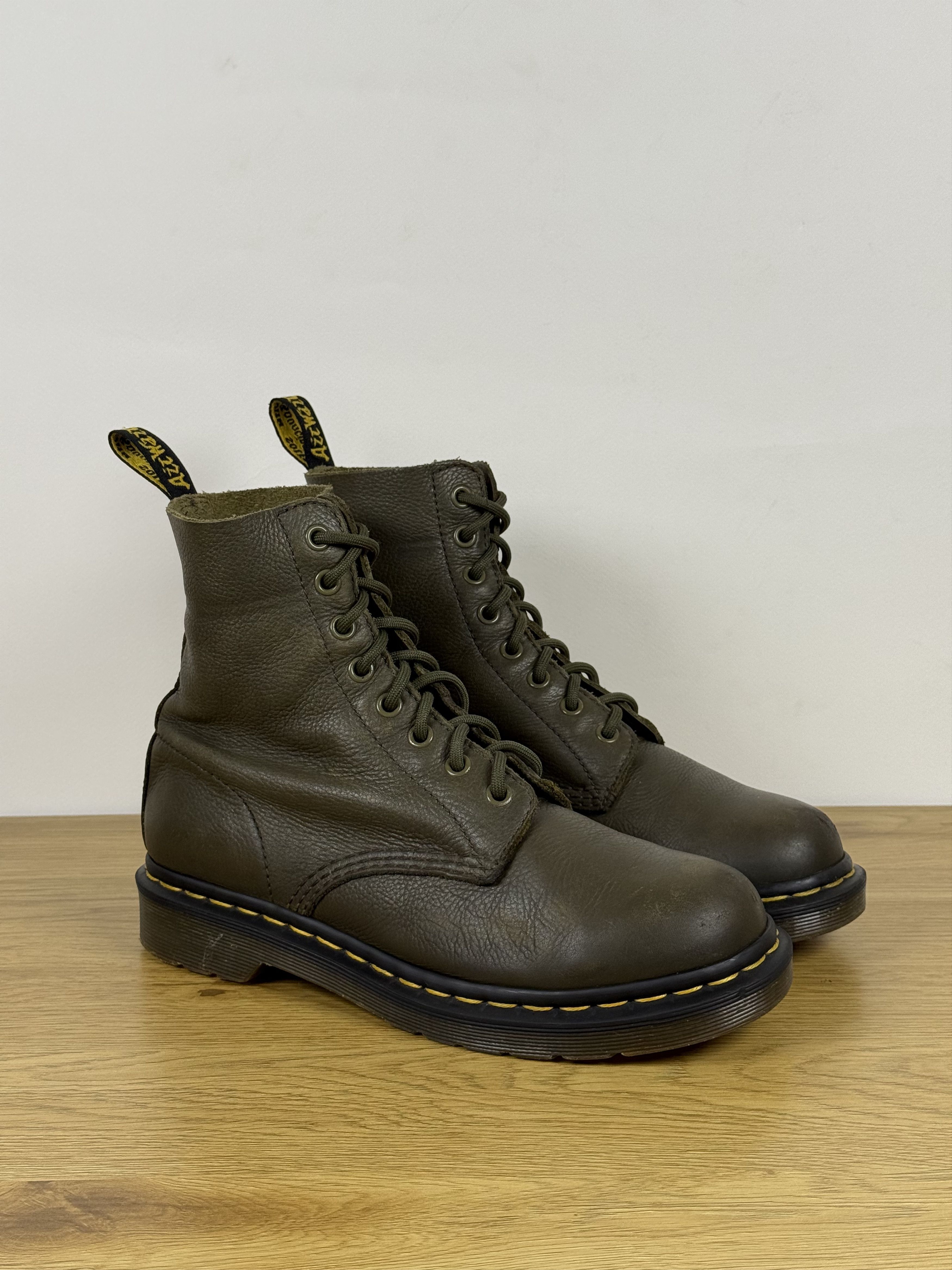 Dr. Martens Women's Dr. Martens 1460 Soft Leather Khaki Boots Size US 9 / IT 39 - 1 Thumbnail