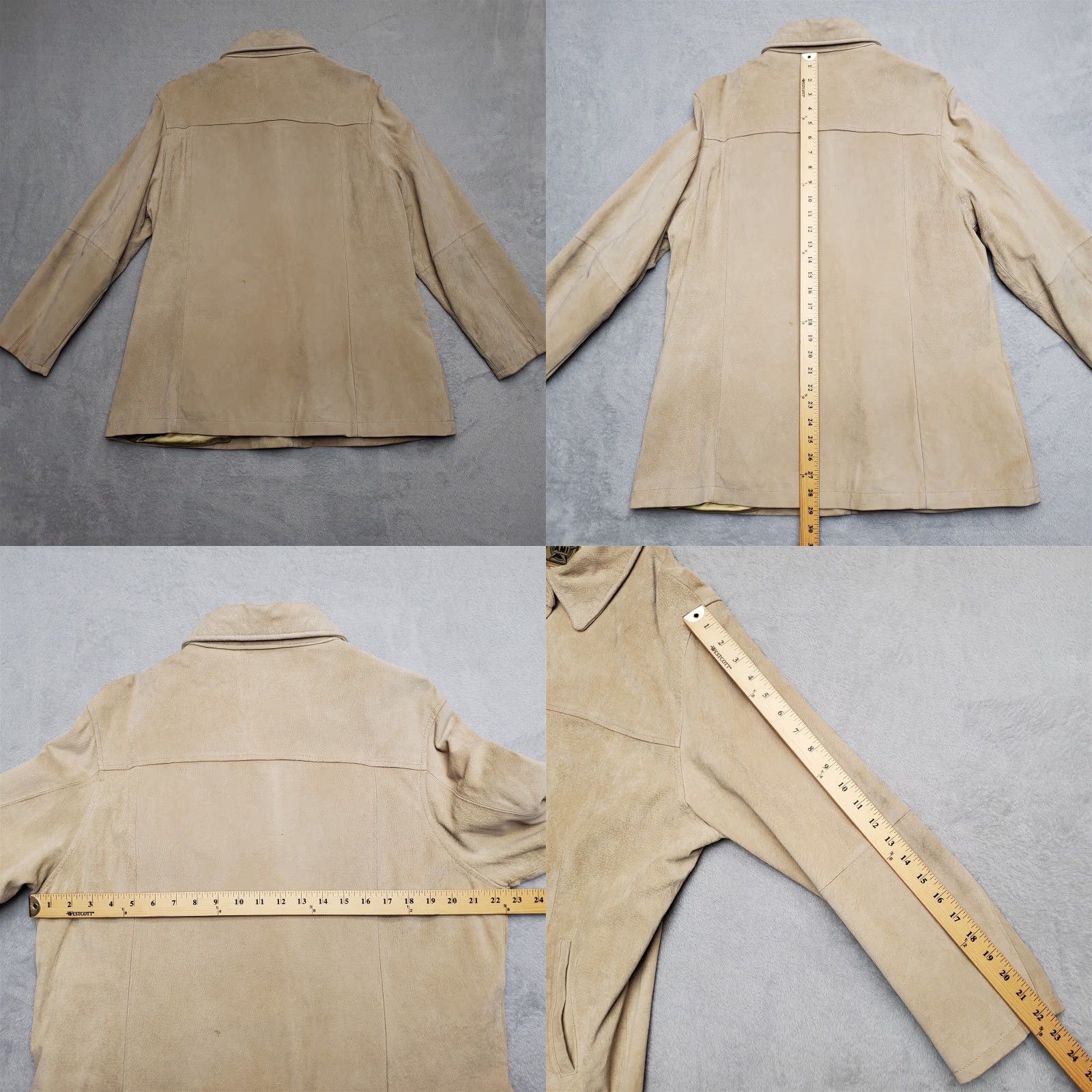 Vintage VINTAGE AMI Leather Jacket Womens XL Beige 100% Leather Satin Lined Outdoor Casual Size XL / US 12-14 / IT 48-50 - 8 Thumbnail