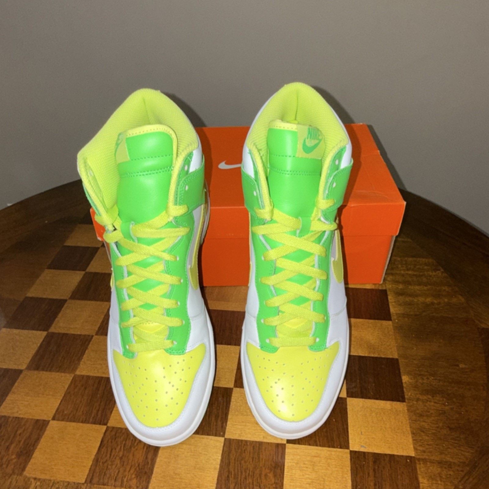 Nike Nike Dunk High White Lemon Chiffon Radiant Green Men's 11M Size US 11 / EU 44 - 3 Thumbnail
