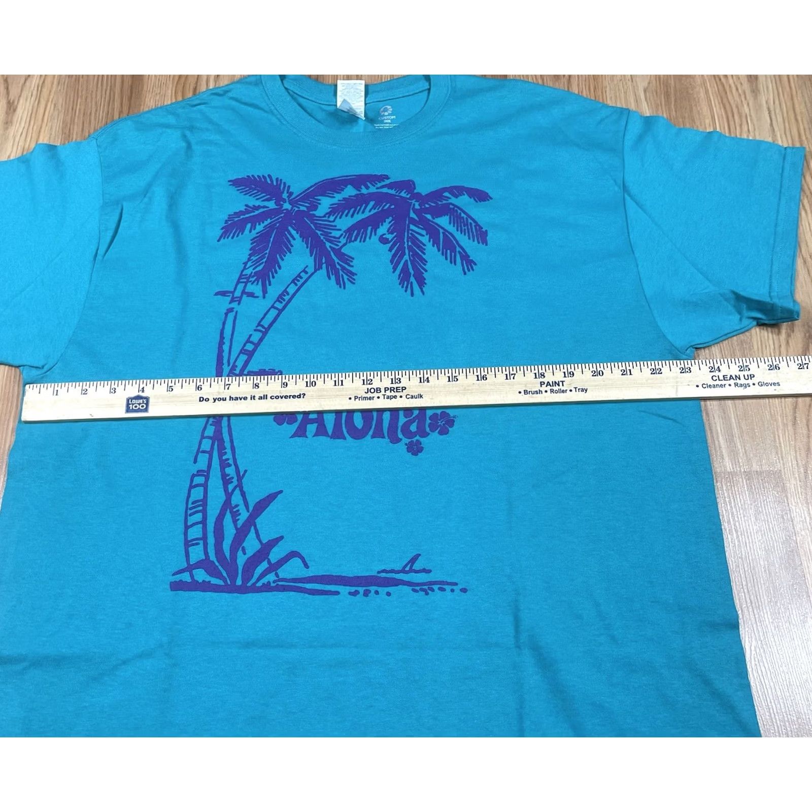 Gildan Gildan T-Shirt Adults XL Teal Aloha Graphic Print 100% Cotton Size US XL / EU 56 / 4 - 5 Thumbnail