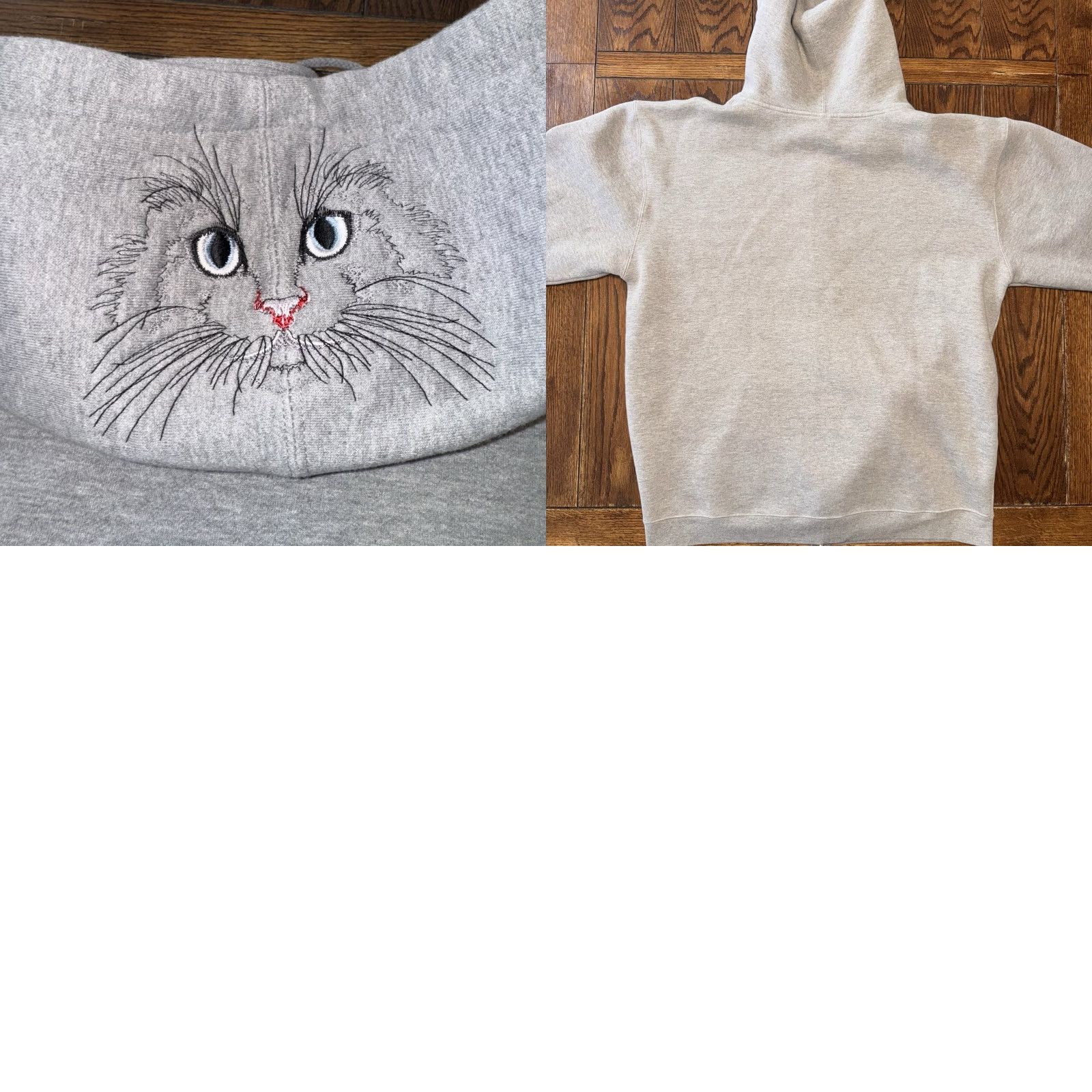 Vintage Vintage Cats Hoodie Size XXL Gray Full Zip Embroidered Cat Kitten Whiskers Size XXL / US 16-18 / IT 52-54 - 8 Thumbnail