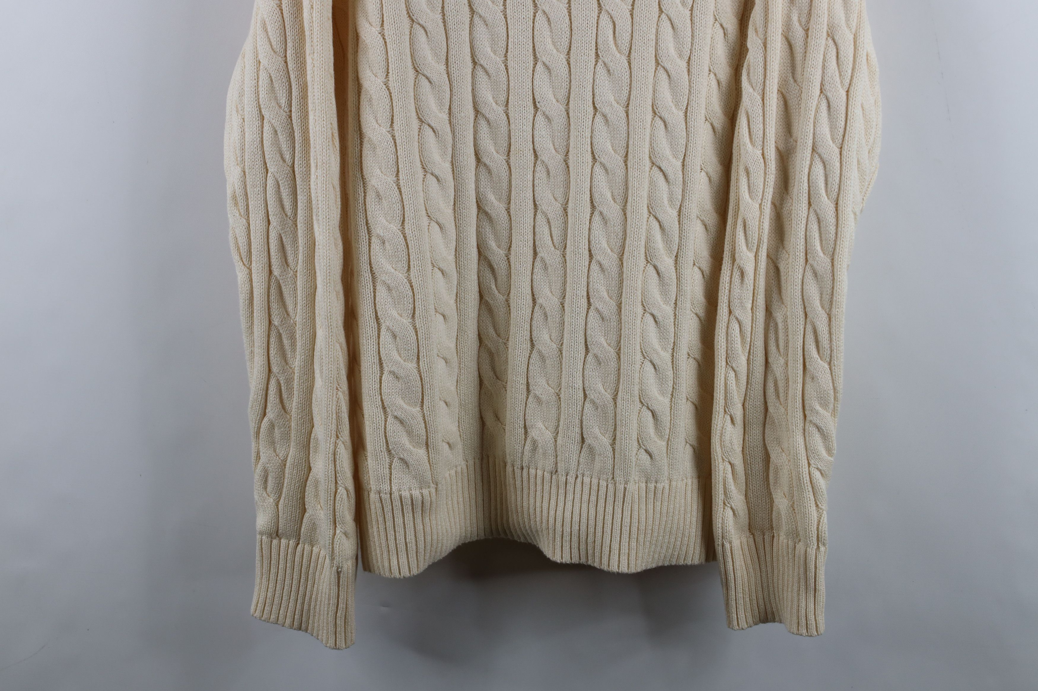 Ralph Lauren Vintage Ralph Lauren Cable Knit Crewneck Sweater Cream Size US XXL / EU 58 / 5 - 3 Thumbnail