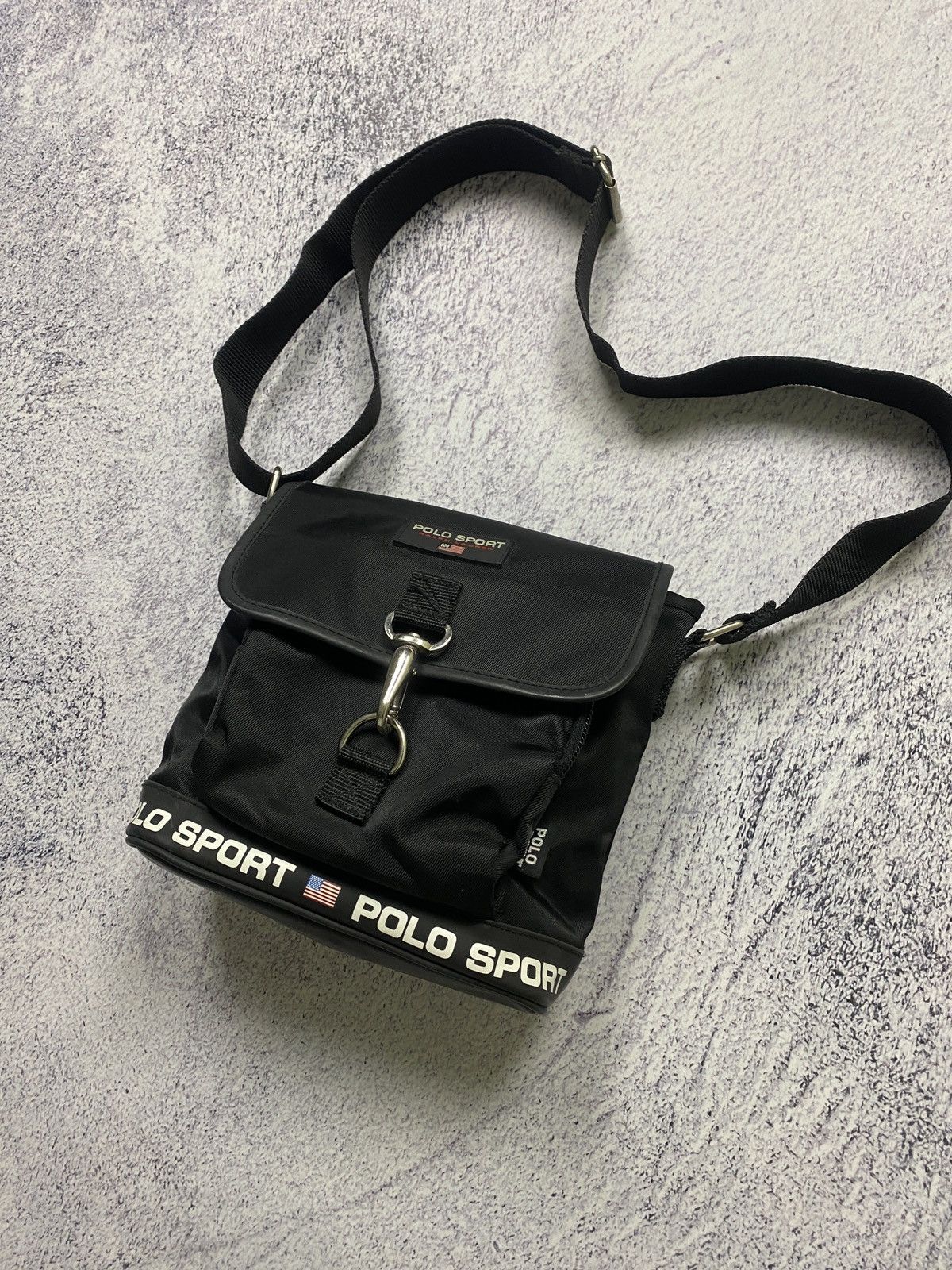 Polo Ralph Lauren × Vintage Vintage Polo Sport Ralph Lauren Shoulder Bag Black Logo 90s Size ONE SIZE - 2 Thumbnail
