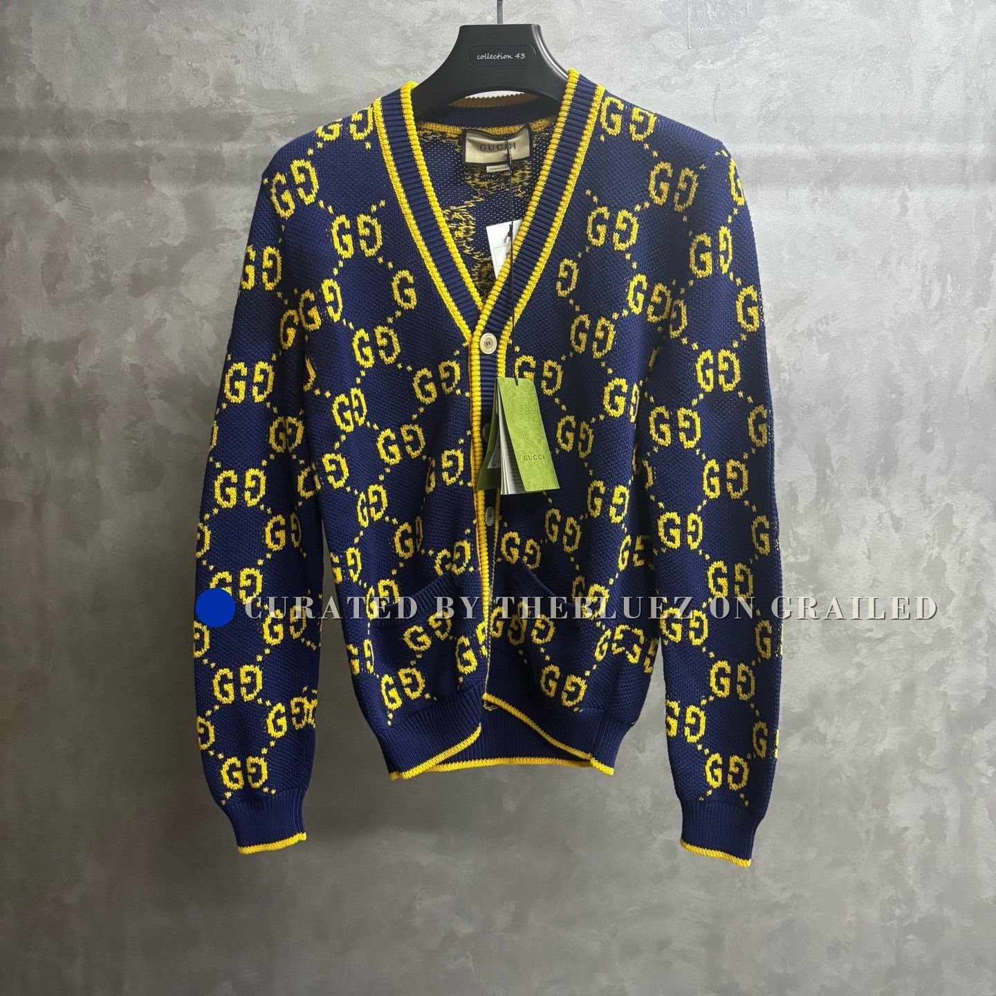 Gucci Gucci Blue Logo Long-Sleeve Knit Size XS / US 0-2 / IT 36-38 - 1 Thumbnail