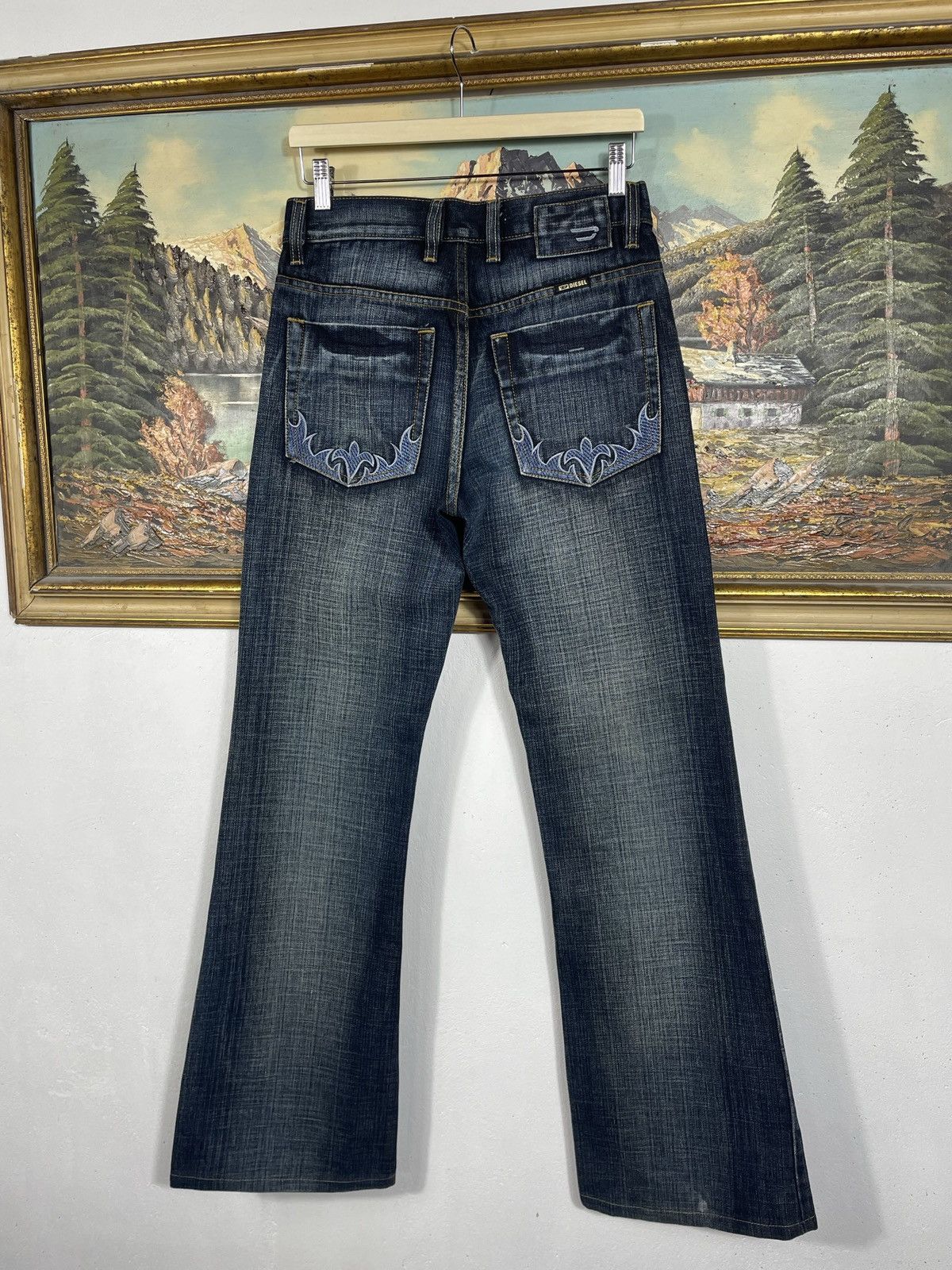 Diesel × If Six Was Nine × Vintage Diesel Vintage Y2k Flare Boot Cut Denim Jeans Trousers Pants Size 30" / US 8 / IT 44 - 8 Thumbnail