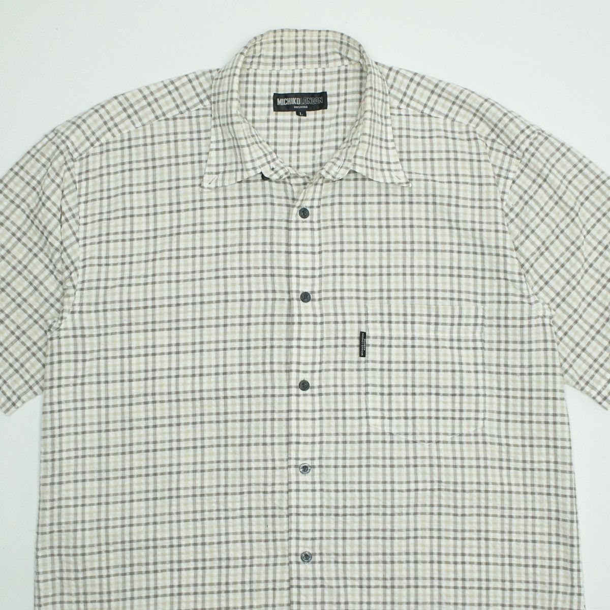 Michiko Koshino London *NoTariff Michiko Koshino London Seersucker Plaid Shirt Size US L / EU 52-54 / 3 - 2 Thumbnail