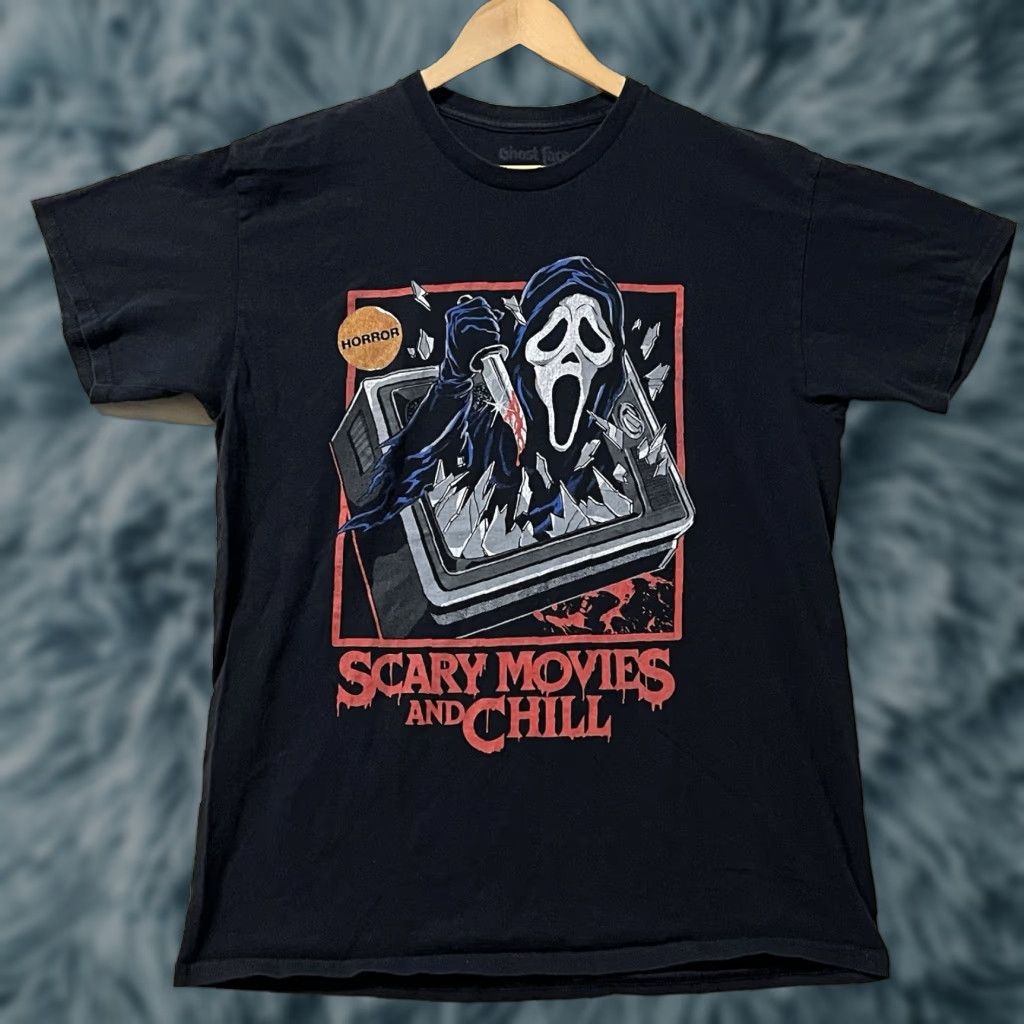 Vintage Ghost Face T-Shirt Ghost Movies Theme Short Sleeve L Black Mens Large Size US L / EU 52-54 / 3 - 1 Thumbnail