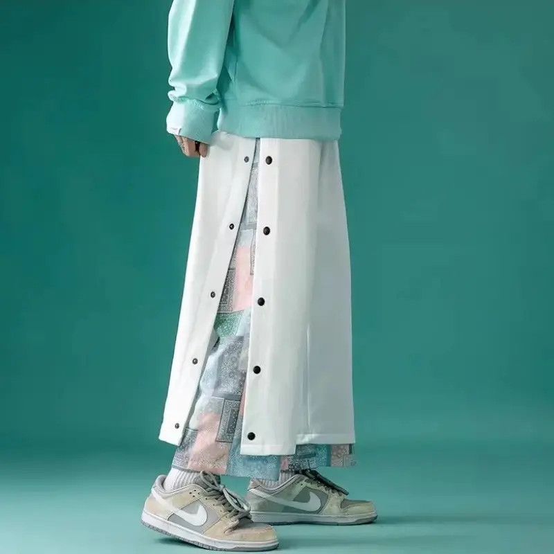 Japanese Brand × Vintage Hip Hop Harajuku Straight Pants Men Patchwork Trousers Size US 32 / EU 48 - 4 Thumbnail