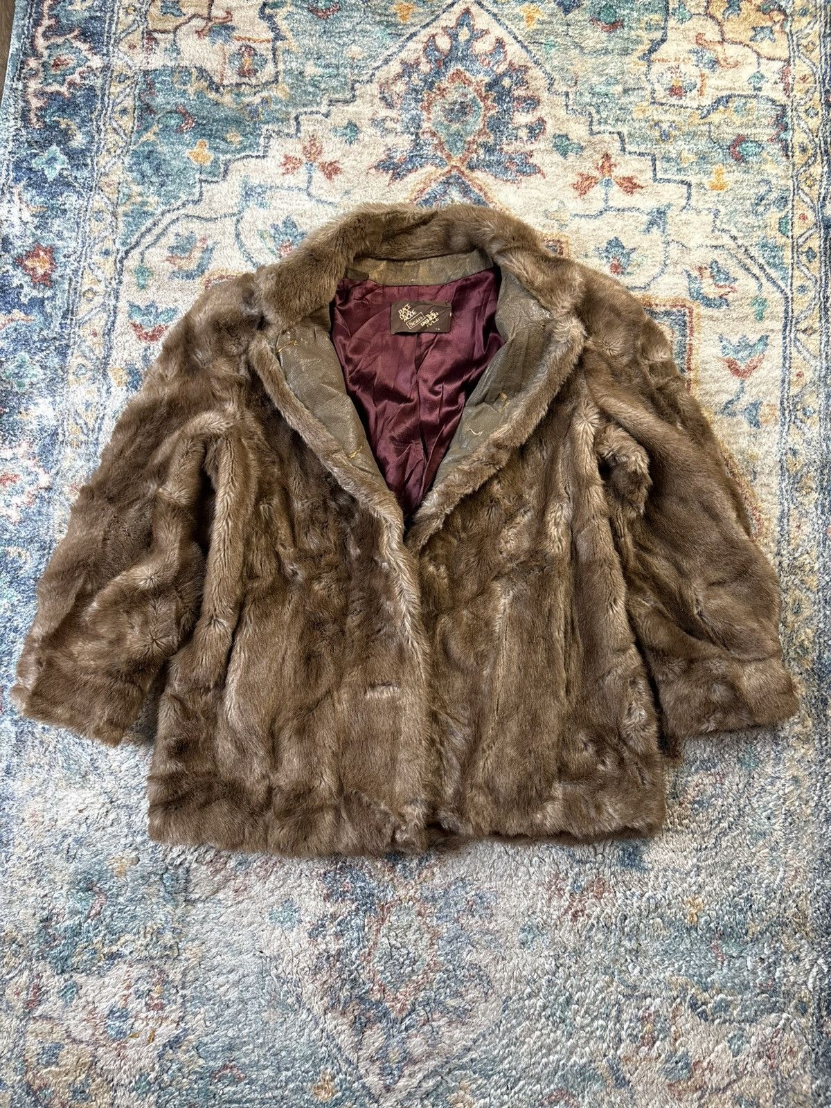Sears Vintage Sears Tissave Pile Faux Fur Jacket Large Size L / US 10 / IT 46 - 1 Thumbnail
