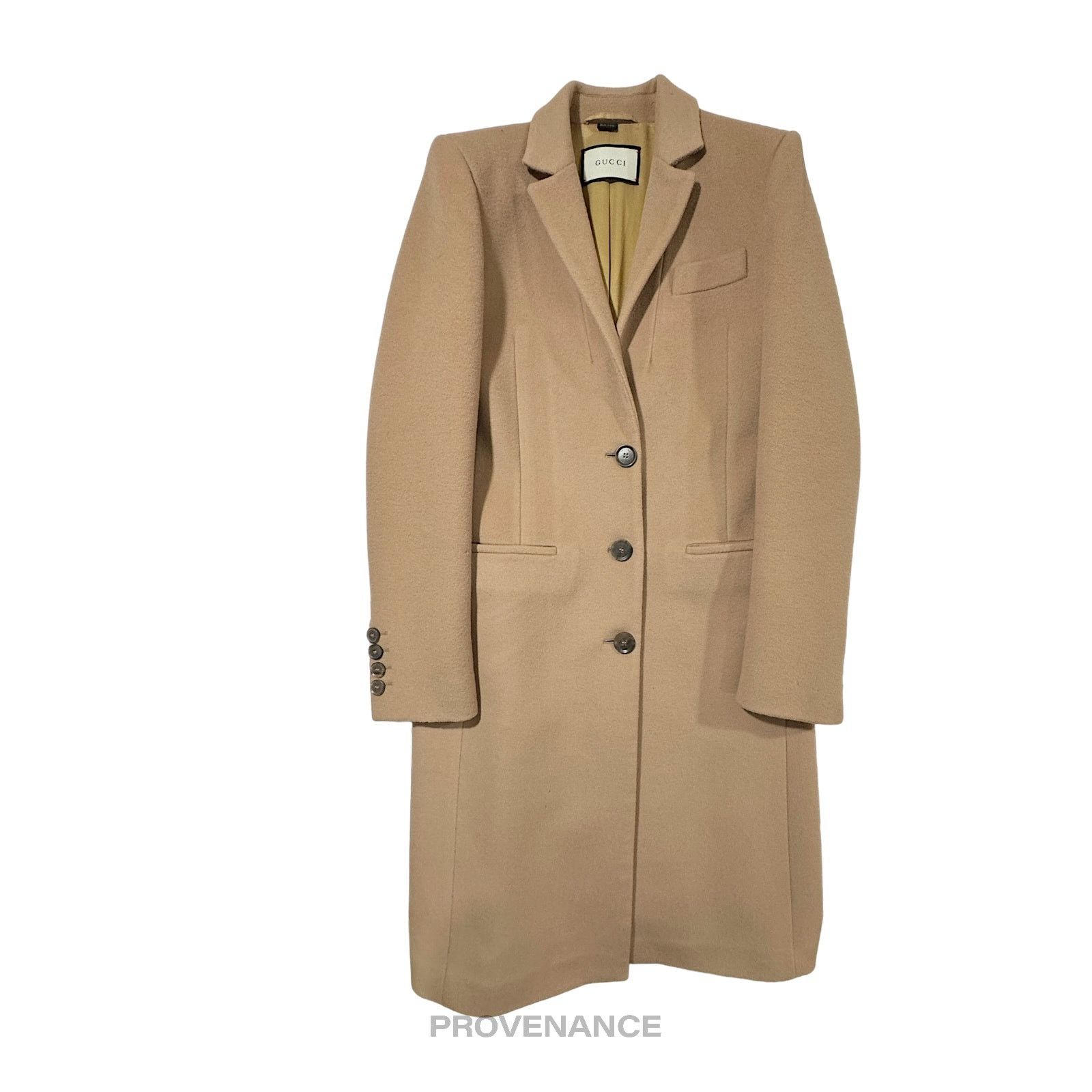 Gucci 🔴 Gucci Chesterfield Wool Coat - Camel 42 Size M / US 6-8 / IT 42-44 - 1 Thumbnail
