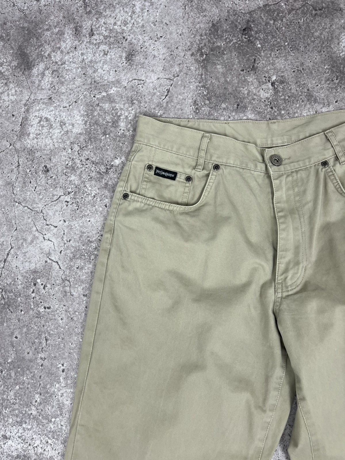 Yves Saint Laurent YSL Yves Saint Laurent Chino Cotton Pants Big Logo Size US 32 / EU 48 - 12 Thumbnail