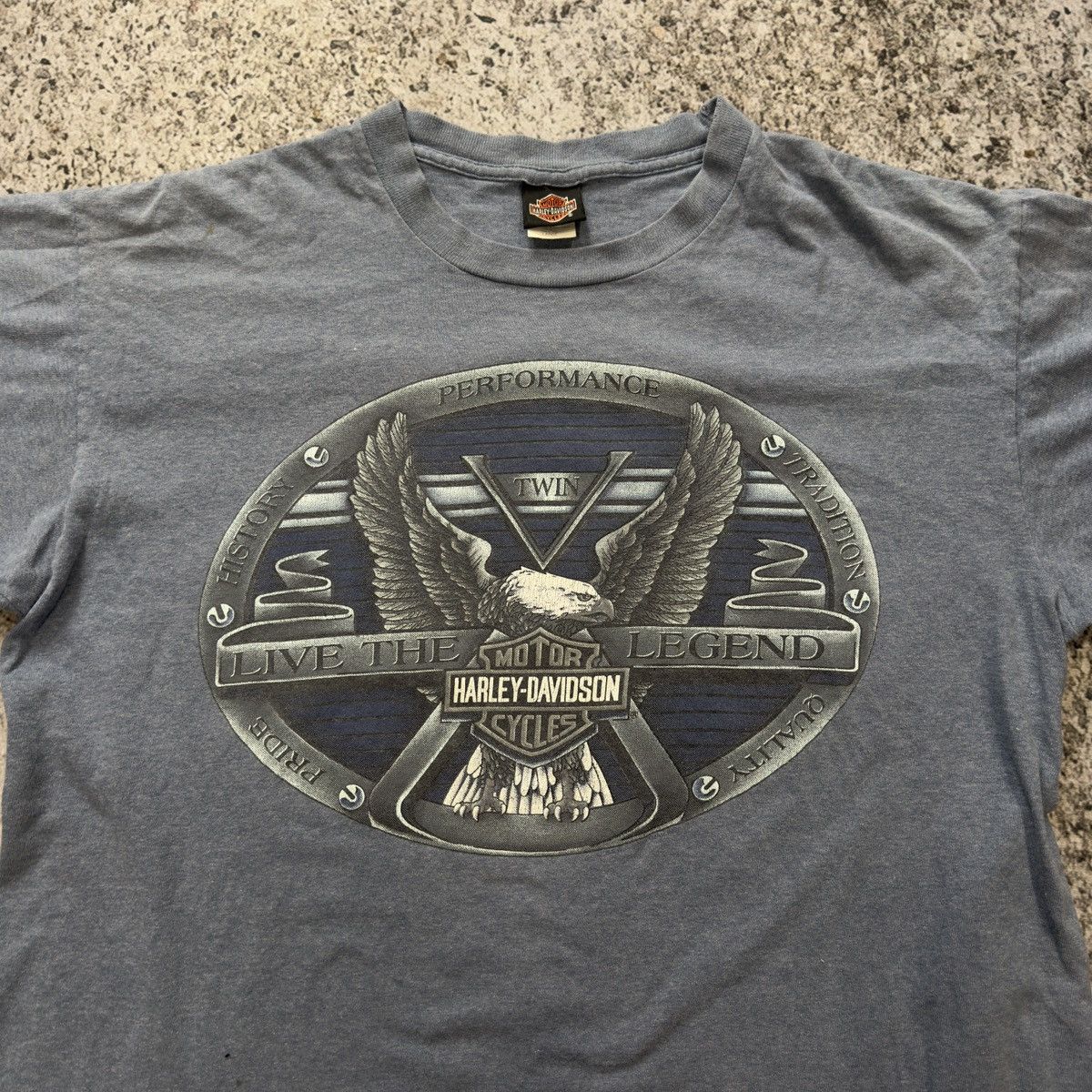 Harley Davidson Vintage 90s Faded Harley Davidson Tee ERD Grunge Chrome Size US L / EU 52-54 / 3 - 4 Thumbnail