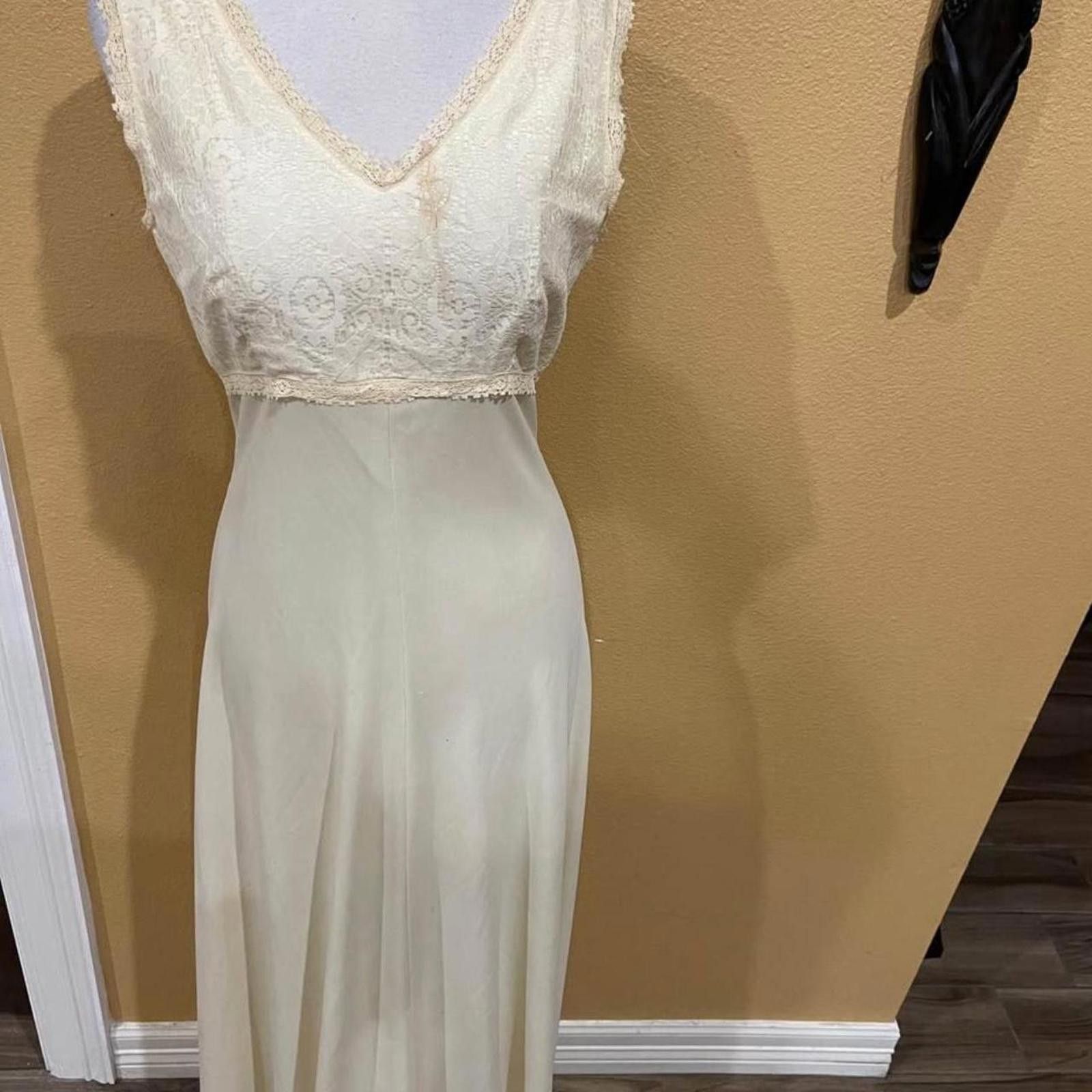 Other Cream lace slip dress #slipdress Size S / US 4 / IT 40 - 2 Thumbnail