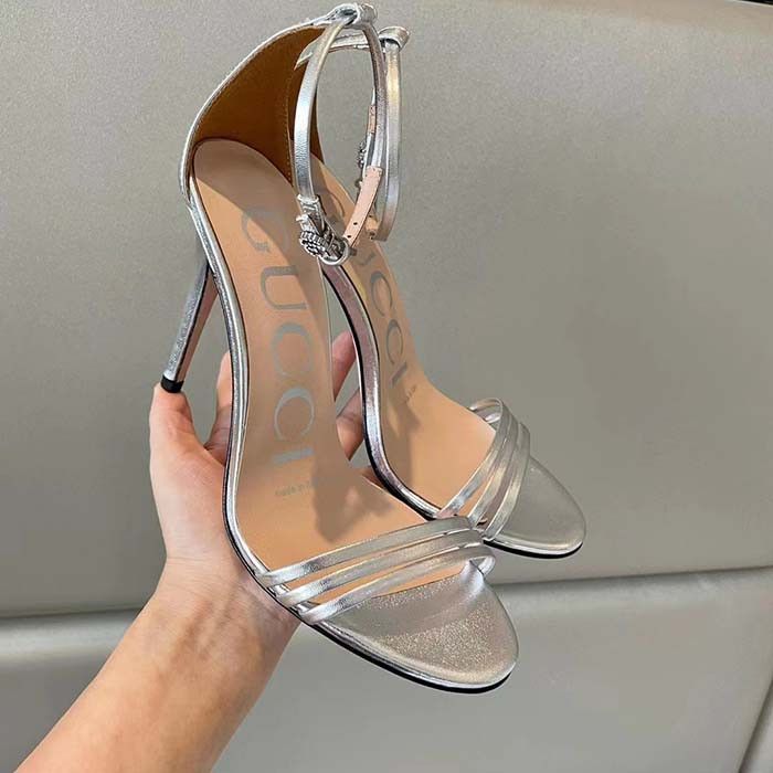 Gucci o1s1wg110425 Double G Sandals in Silver Size US 6.5 / IT 36.5 - 6 Thumbnail