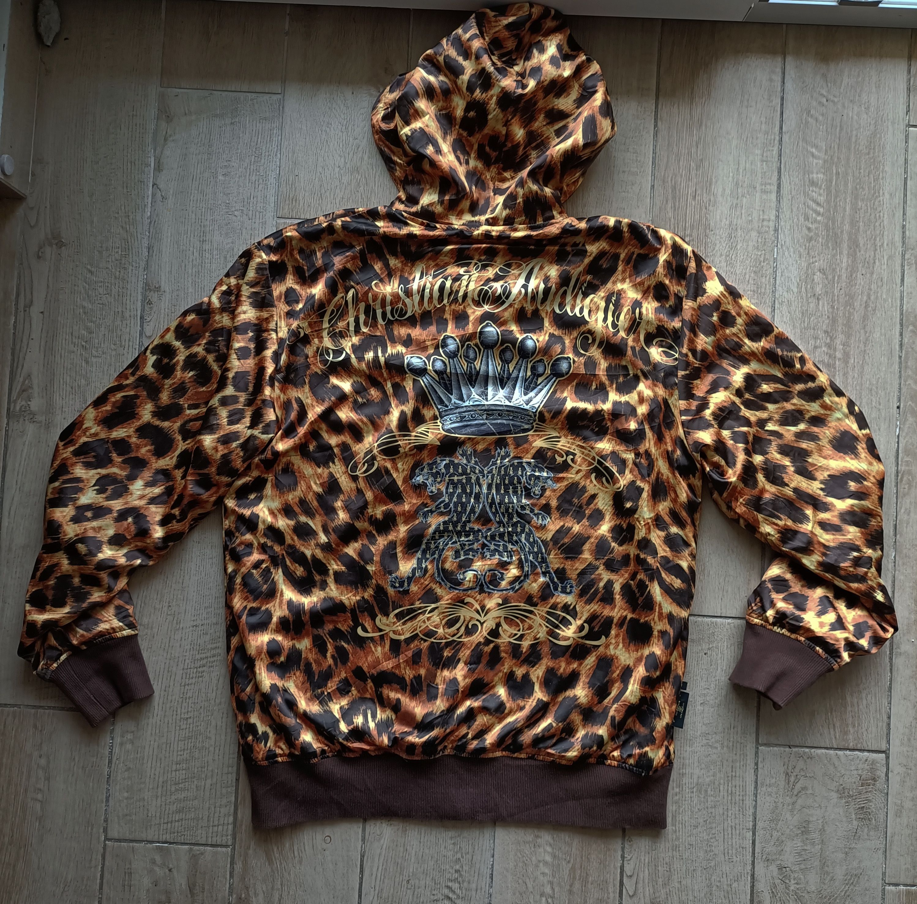 Ed Hardy 2000 Brown and Gold reverseble hoodie zip mcblinge Size US L / EU 52-54 / 3 - 11 Thumbnail