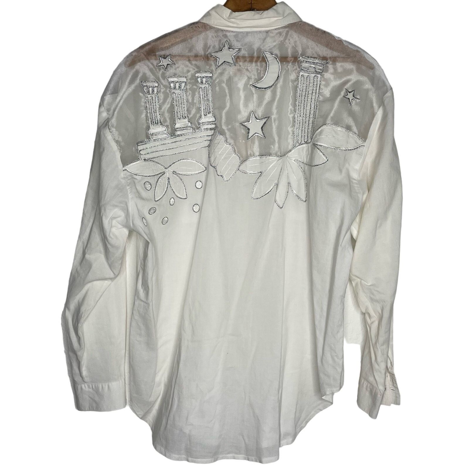 Other Christine Philipe Embroidered Stars Shirt Size XL / US 12-14 / IT 48-50 - 2 Thumbnail