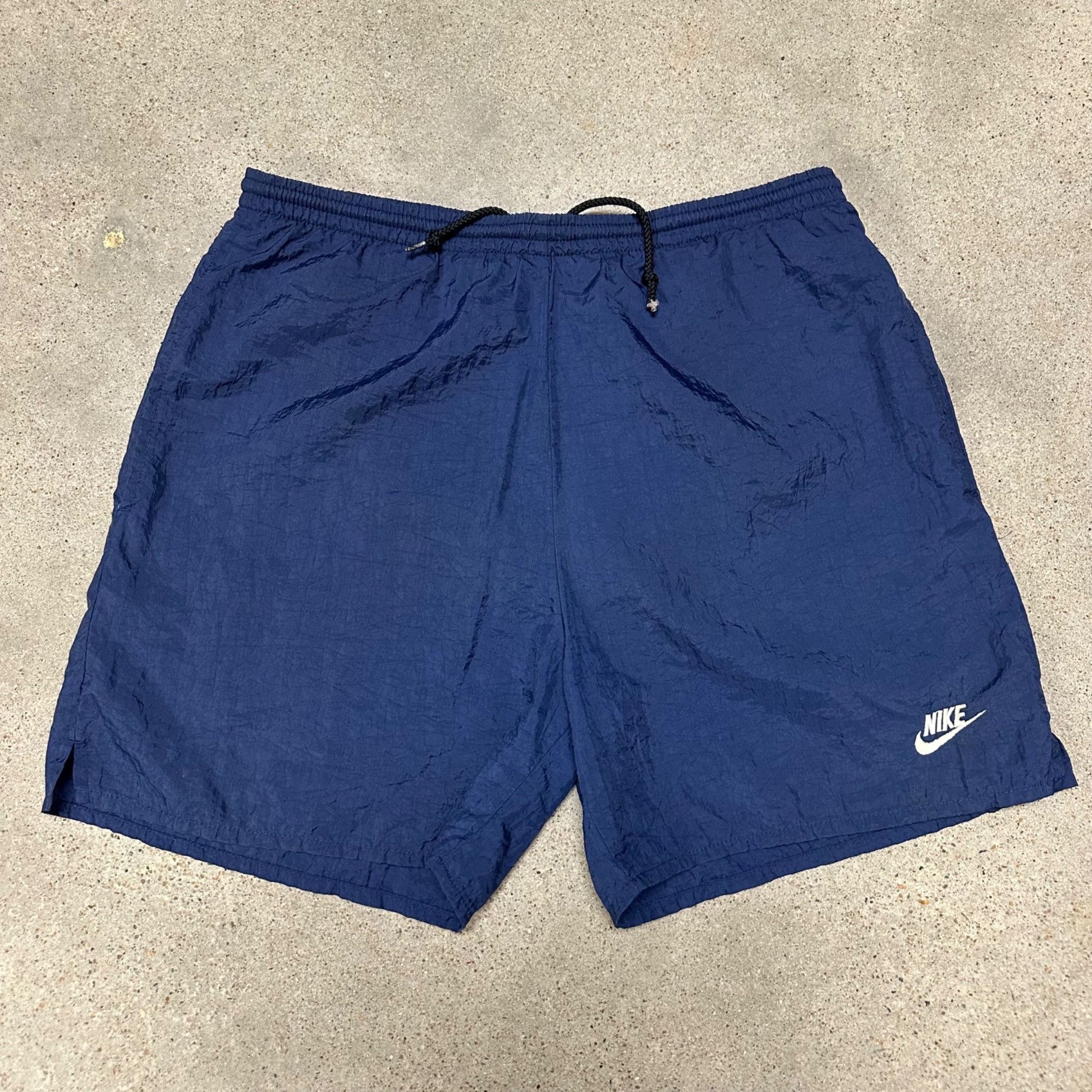 Nike × Vintage Vintage 90s Nike Embroidered Swoosh Nylon Shorts Size US 32 / EU 48 - 1 Thumbnail